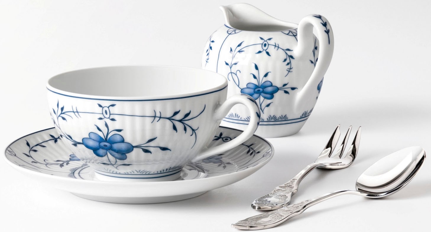 Seltmann Weiden Teeservice »Geschirr-Set, 18 Teile, Amina Strohblume, groß«, (Set, 18 tlg., 6x Teeobertasse, 6x Teeuntertasse, 6x Früstücksteller), Stäbchenrelief, die Strohblume, Blütenmotiv