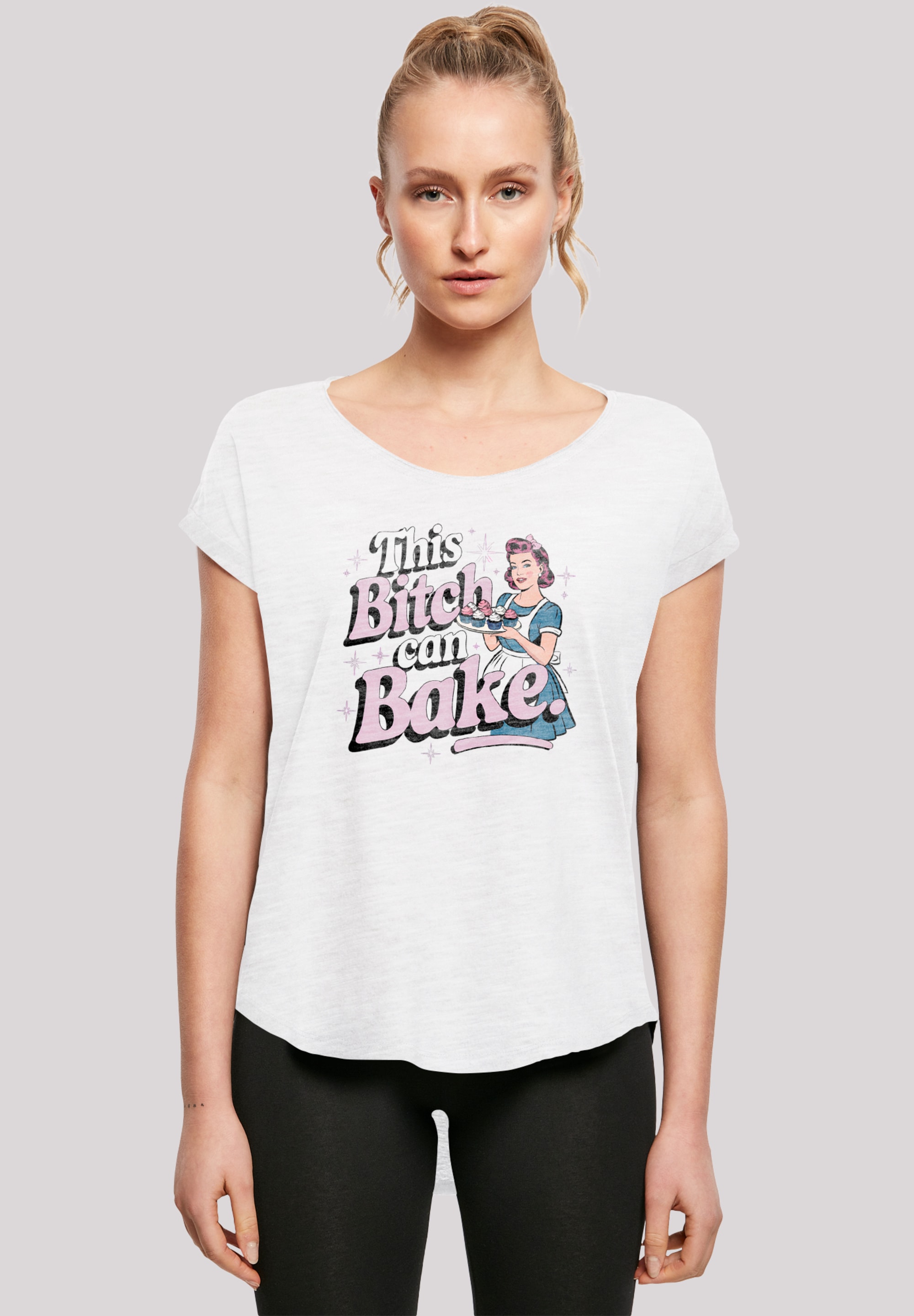 F4NT4STIC T-Shirt "Vintage Pin Up Bäckerin "This Bitch Can Bake"", Premium günstig online kaufen