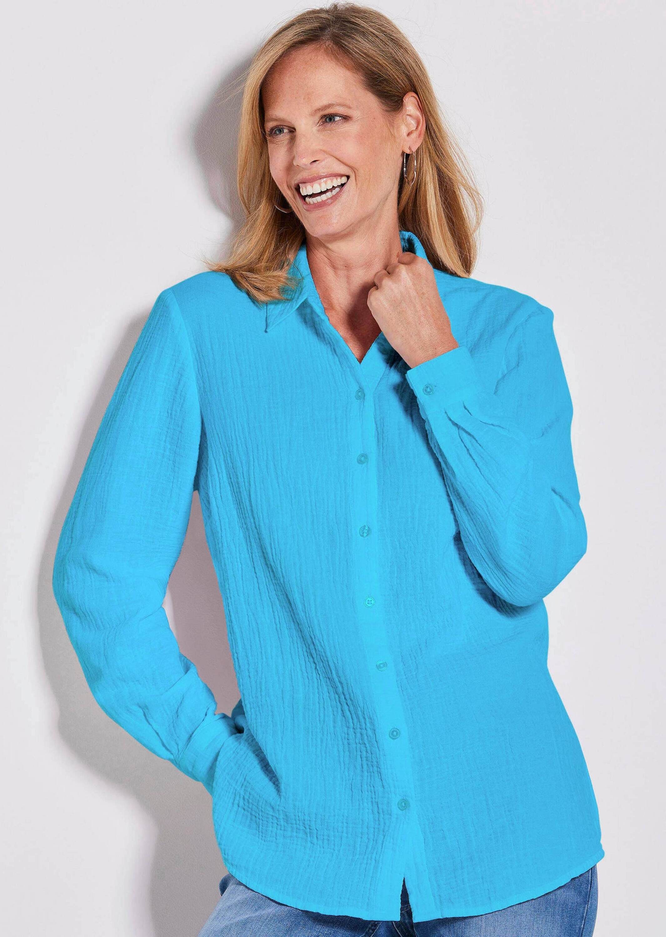 Goldner Shirt Blouse Turquoise Size 22 3