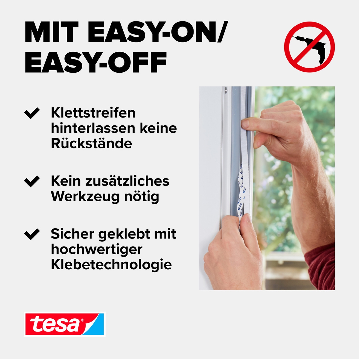 tesa Insektenschutz-Fensterrahmen »Insect Stop Comfort Fliegengitter für Fenster - 1,2 m : 1,4 m«, Insektenschutzgitter -Fliegenetz ohne Bohren- zuschneidbar -anthrazit