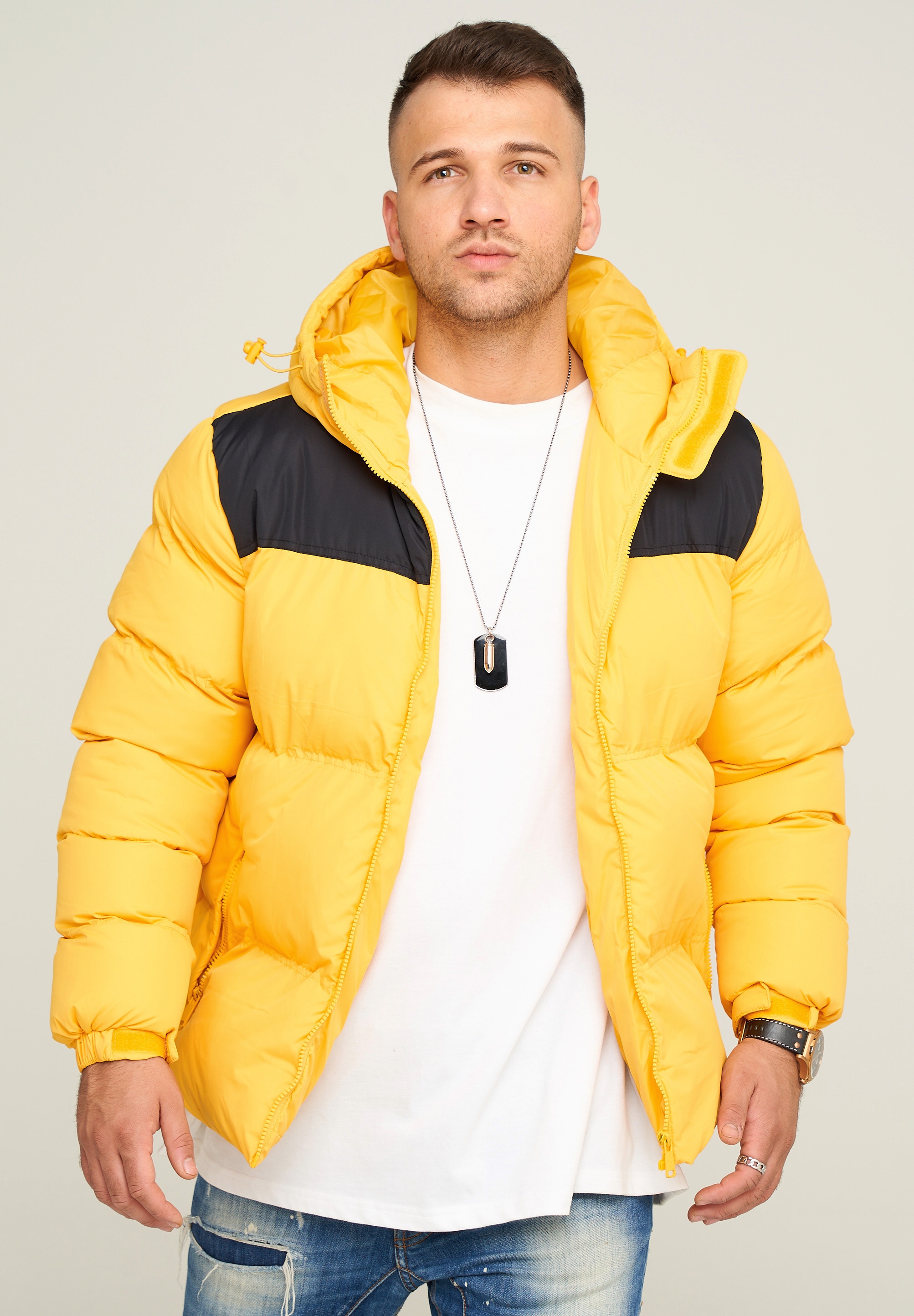 behype Steppjacke "BHROLLIN-PANEL", mit Kapuze