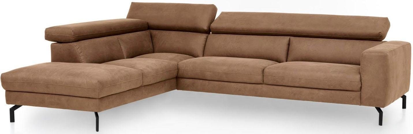 Places of Style Ecksofa »Olanta, L-Form«, mit verstellbaren Kopfstützen