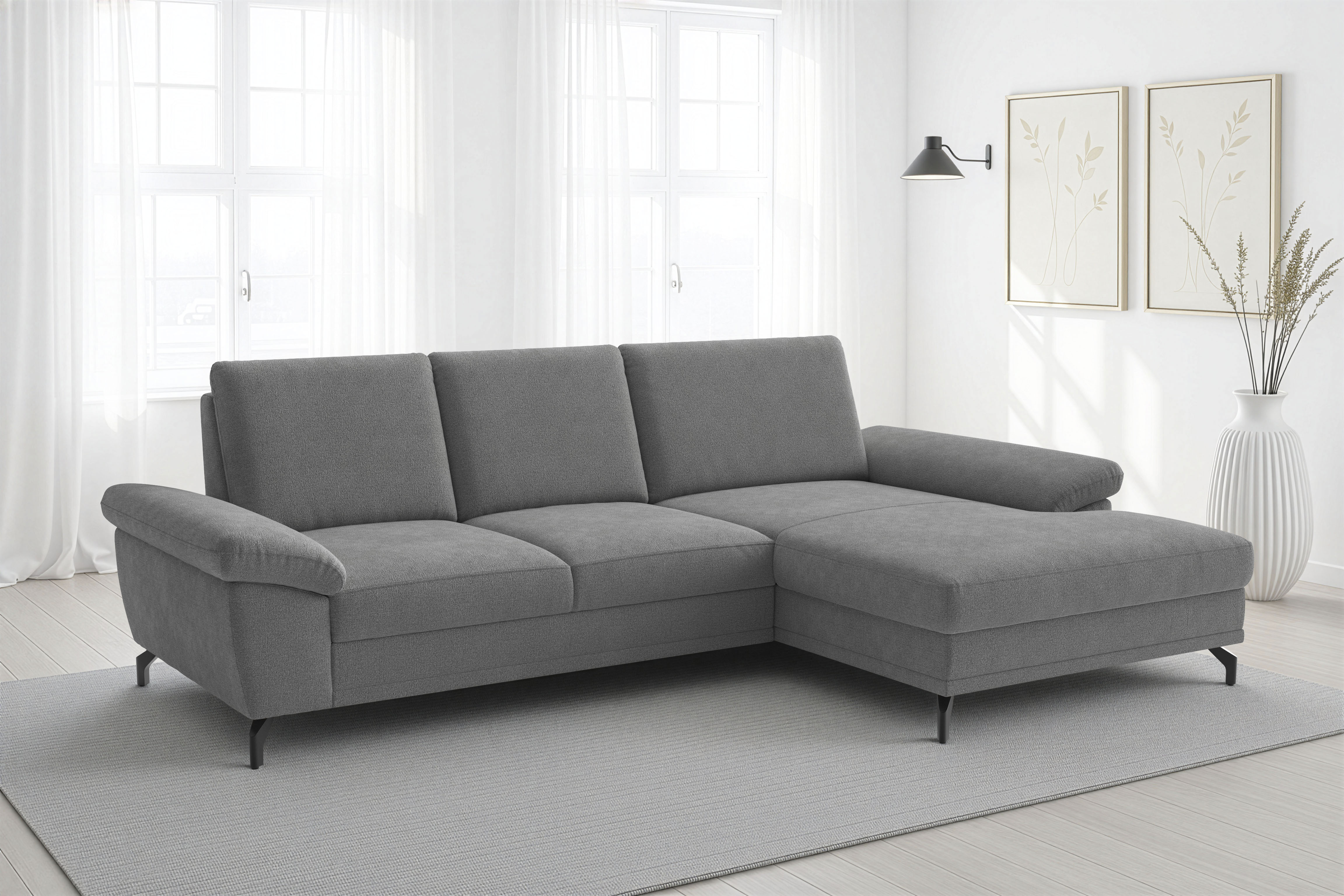 sit&more Ecksofa "Chelsea L-Form, B: 264 cm, Armteil- & Sitztiefenverstellung" optional Schlaffunktion und Bettkasten