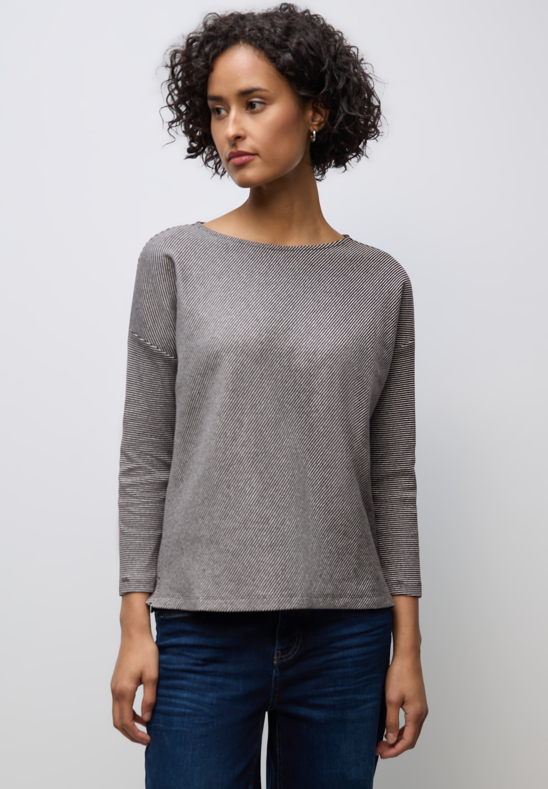 STREET ONE 3/4-Arm-Shirt, aus Baumwolle mit Stretchante günstig online kaufen