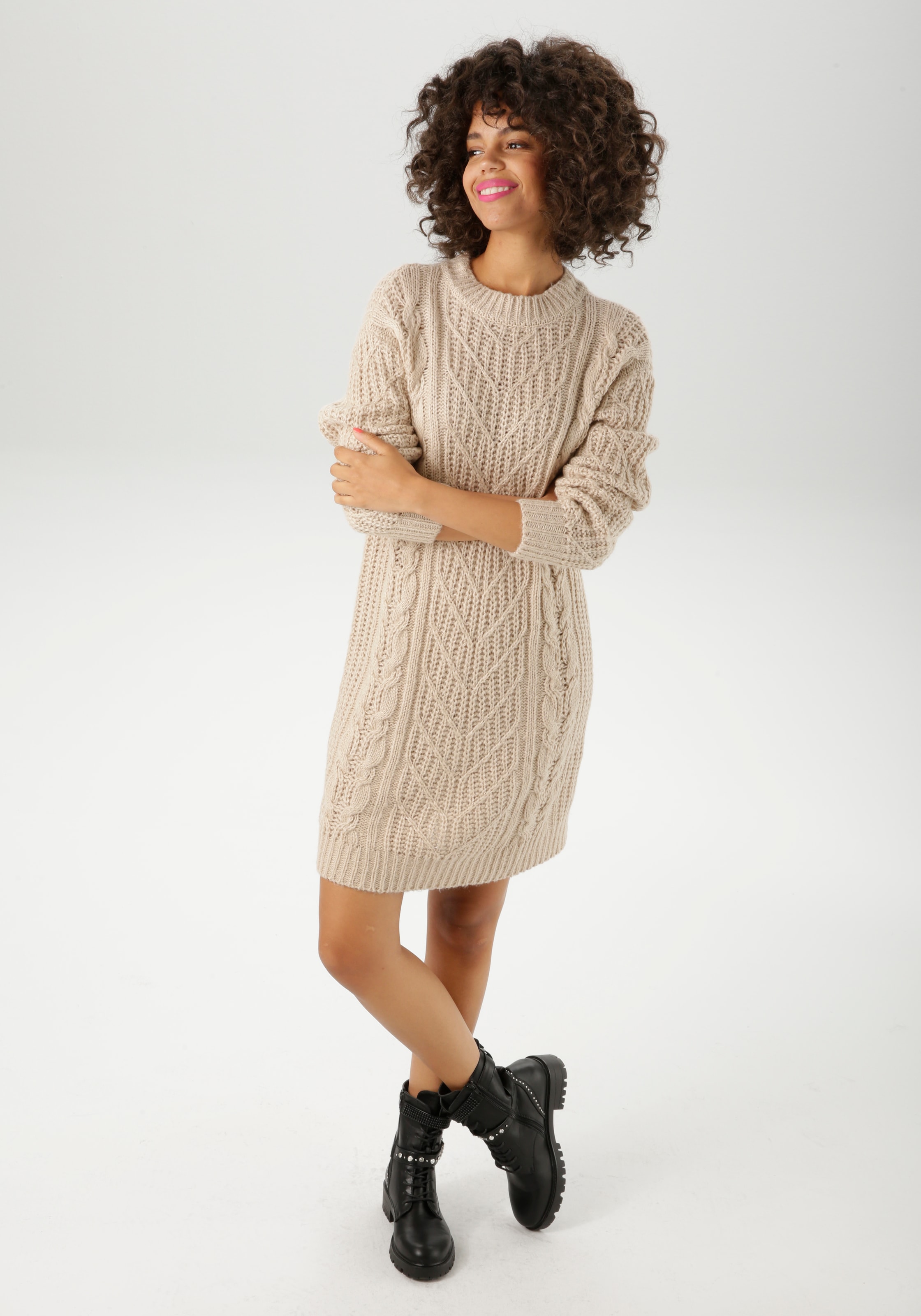 Aniston CASUAL Strickkleid, im trendigen Muster-Mix - NEUE KOLLEKTION günstig online kaufen