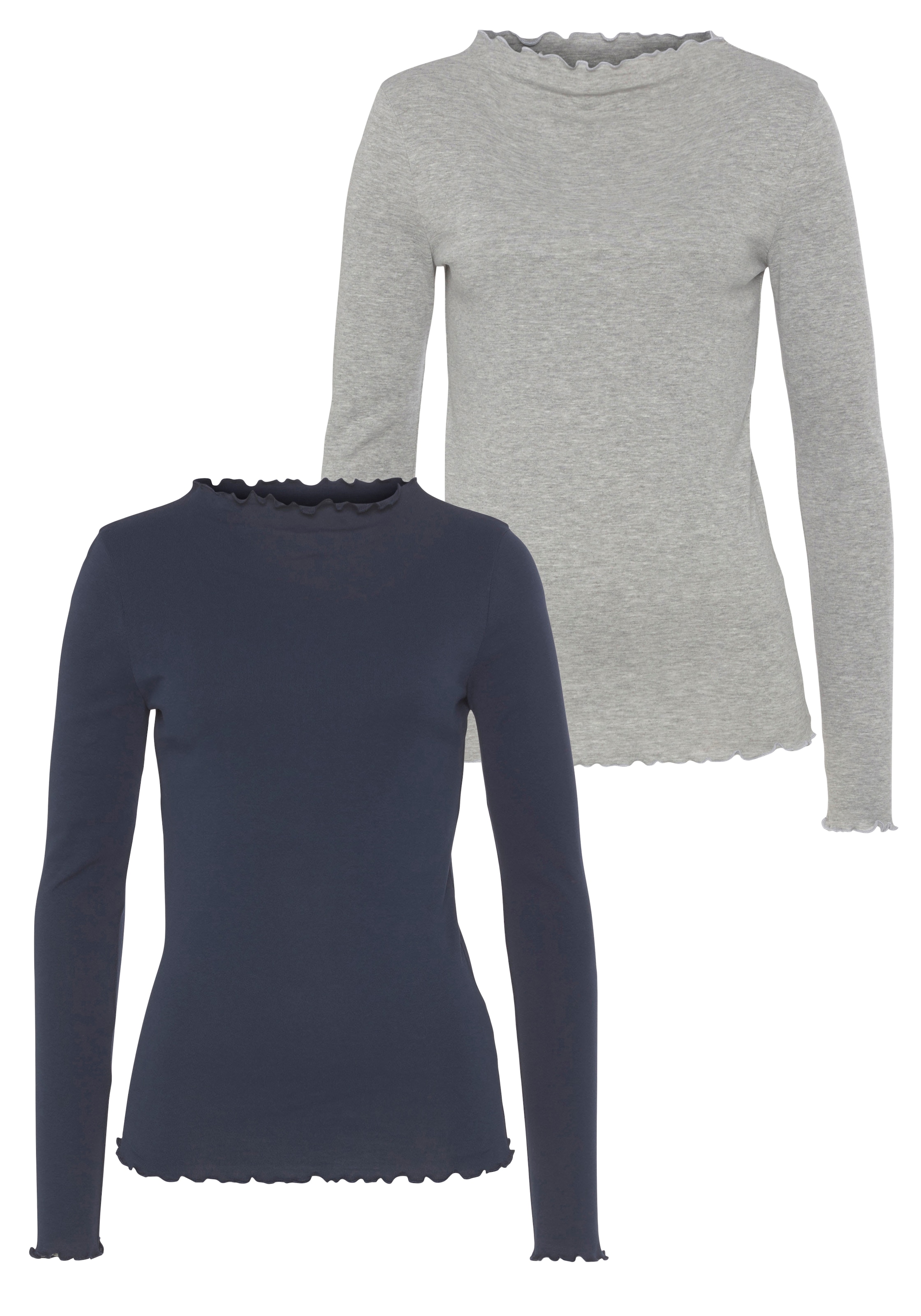 Flashlights Langarmshirt 2er- Pack, sehr figurbetonte Passform, gekräuselte günstig online kaufen