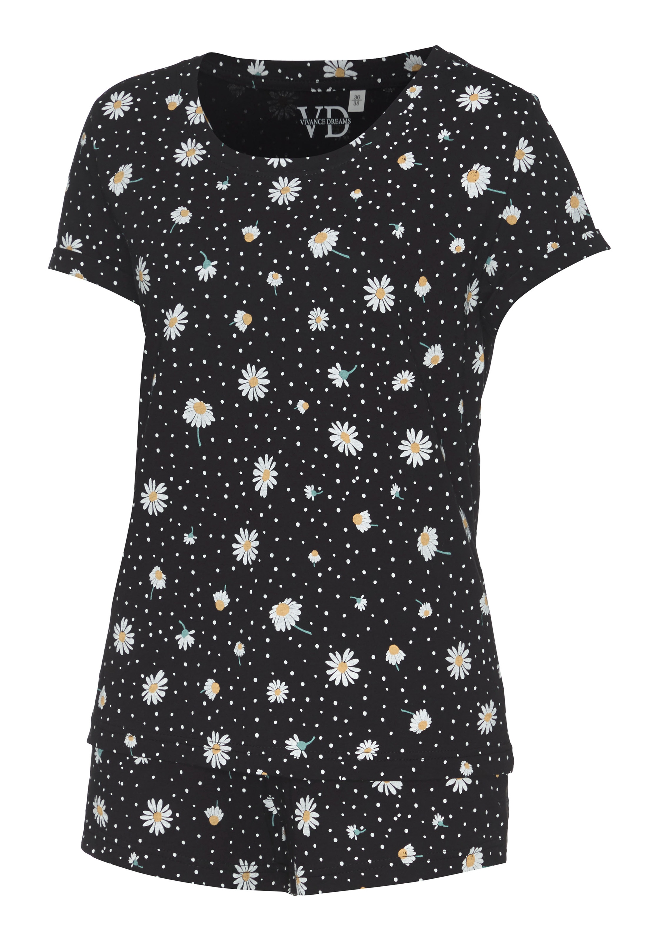 Thumbnail - Vivance Dreams Shorty 2 tlg. mit Gänseblümchen-Druck