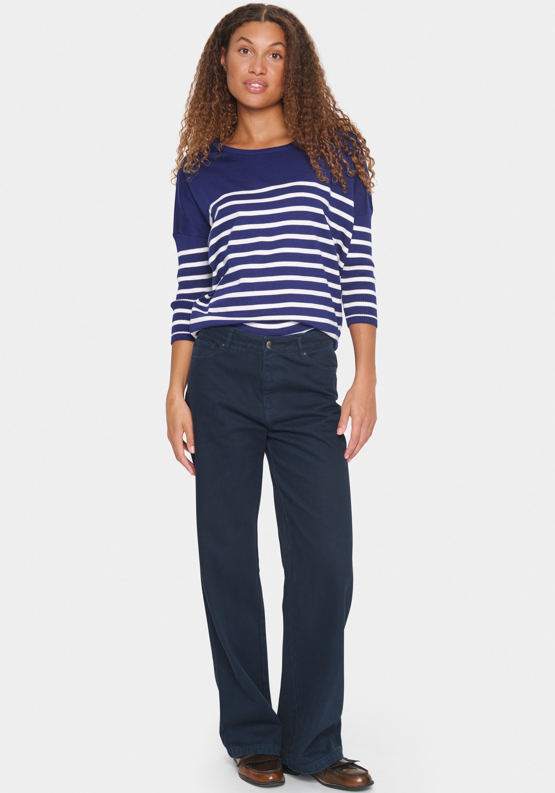 Saint Tropez Strickpullover »MilaSZ R-neck Stripe«