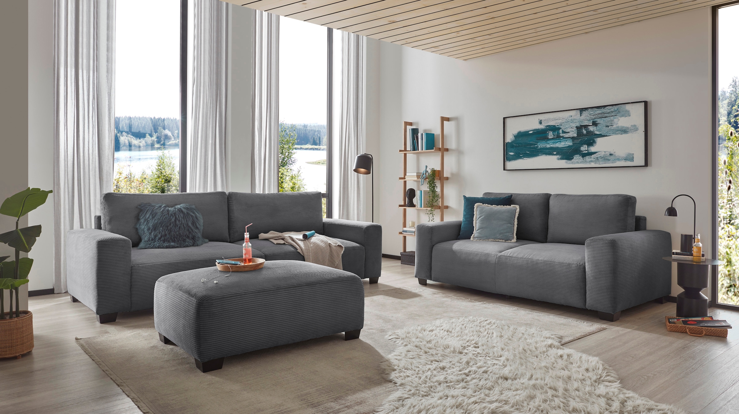 ED EXCITING DESIGN 2-Sitzer »Elba«, Big-Sofa mit 2 Rückenkissen