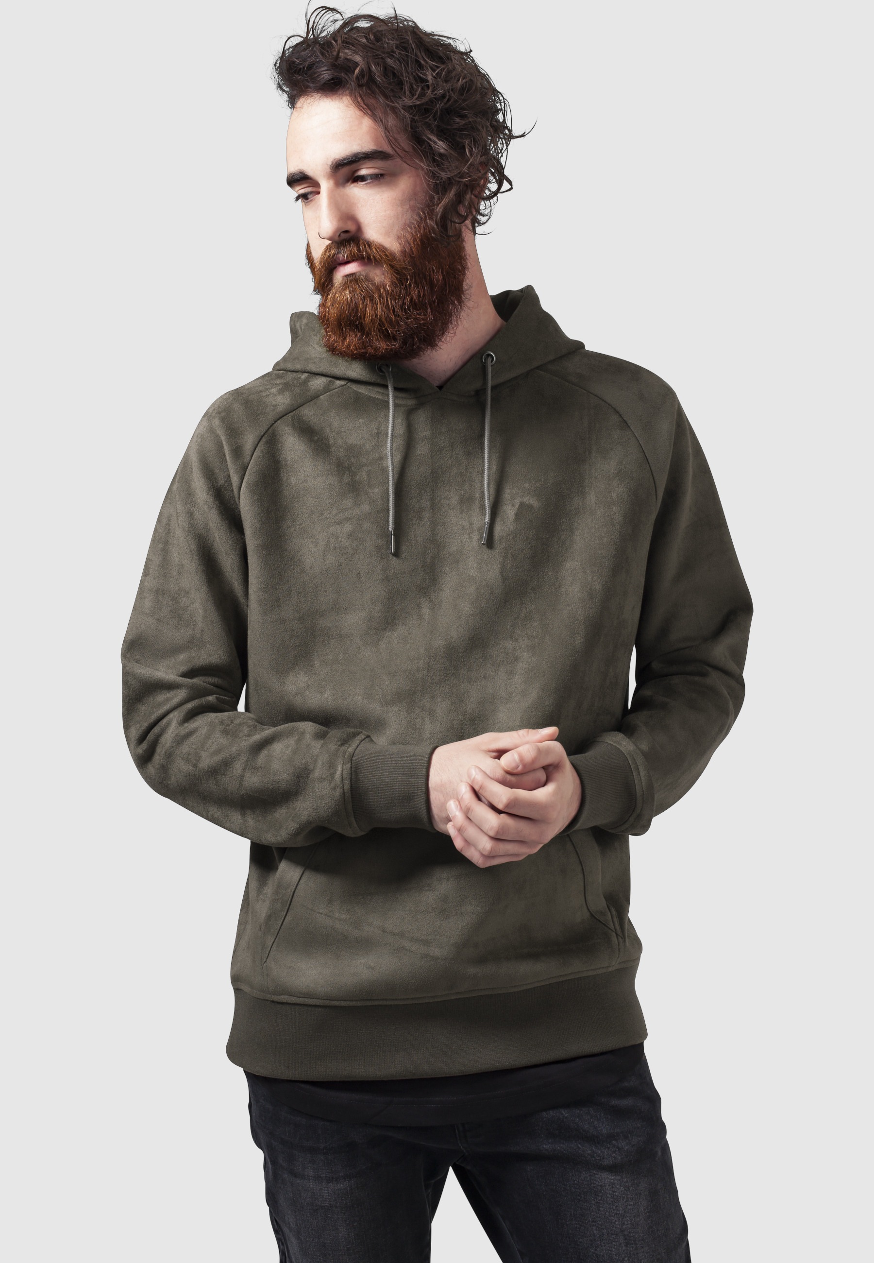 URBAN CLASSICS Sweatshirt »Urban Classics Herren Imitation Suede Hoody«, 1 Stk.
