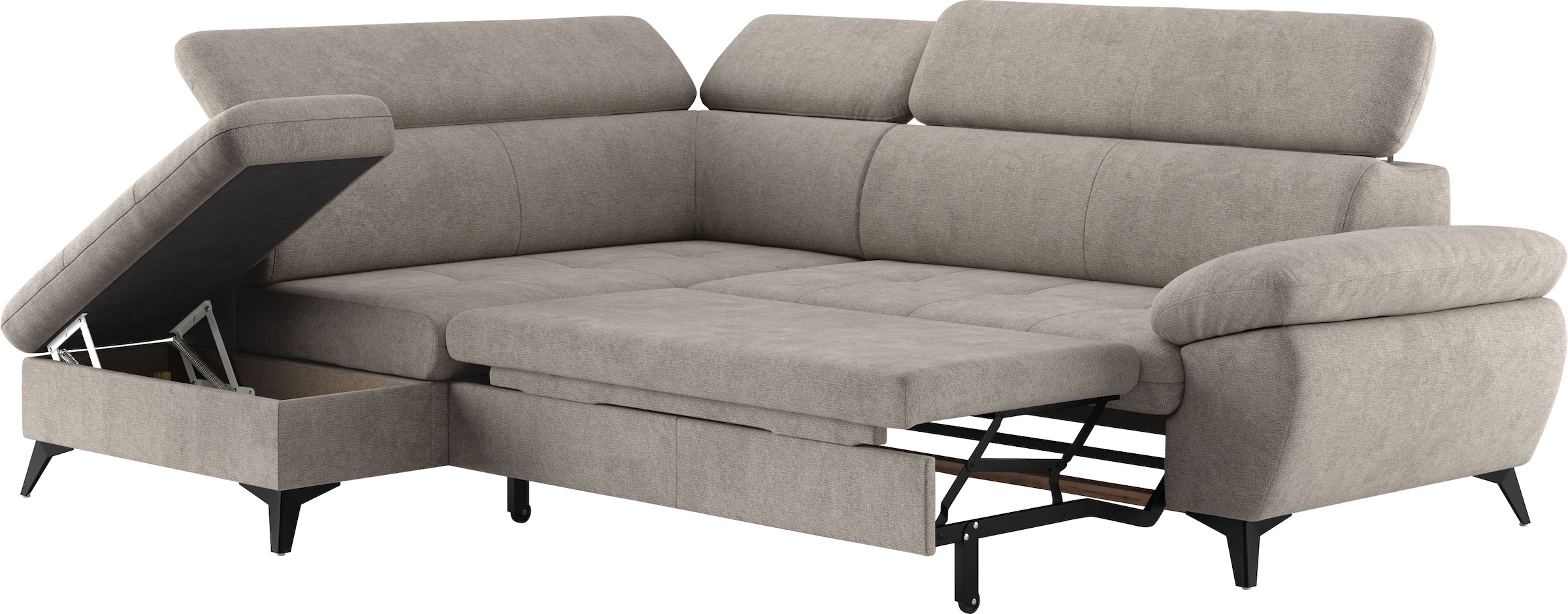 COTTA Ecksofa »Hudson L-Form«, mit Kopfteilverstellung, wahlweise mit Bettfunktion & Bettkasten