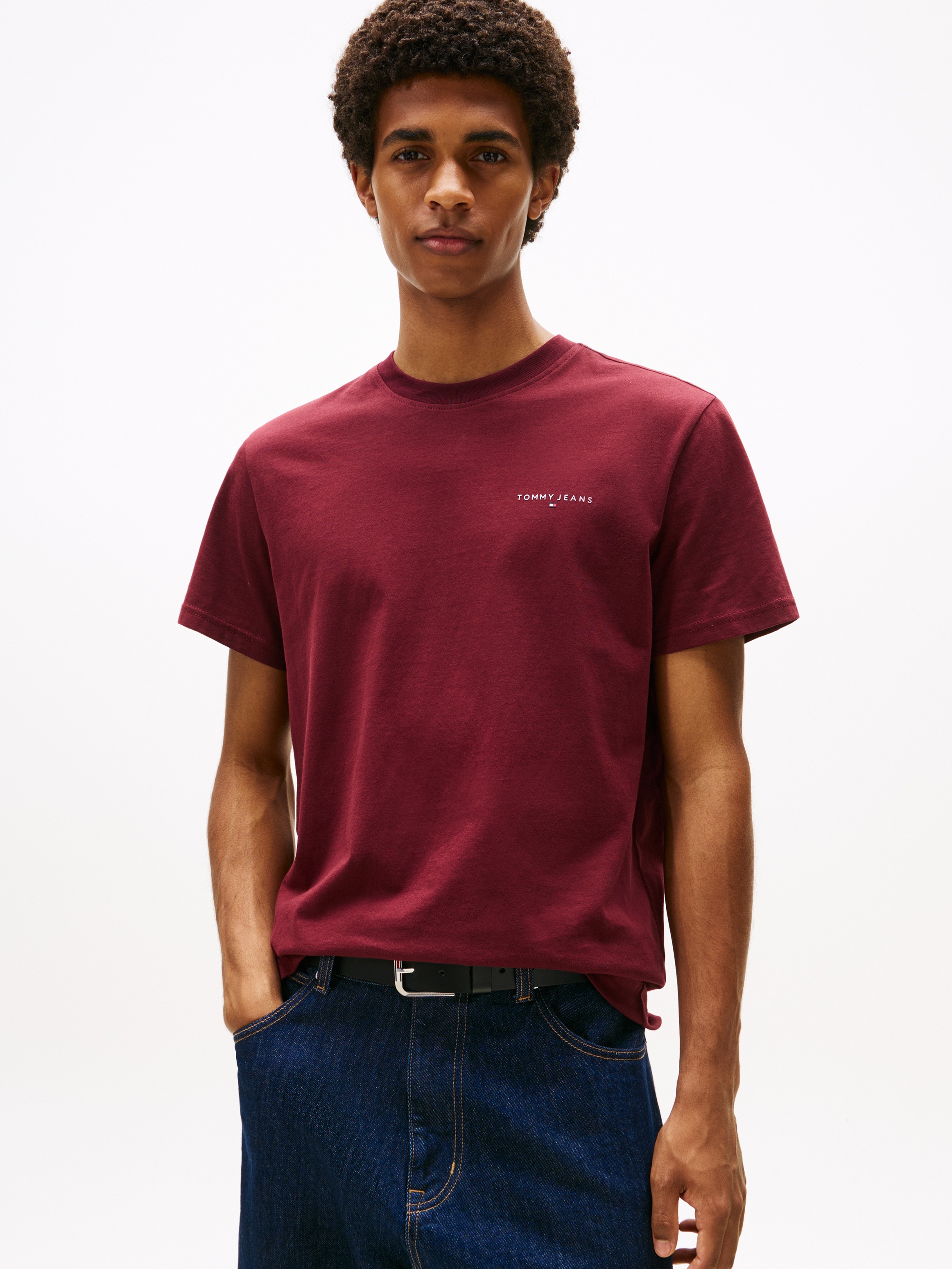Tommy Jeans T-Shirt "TJM SLIM LINEAR CHEST TEE EXT", Mit Rundhalsausschnitt günstig online kaufen