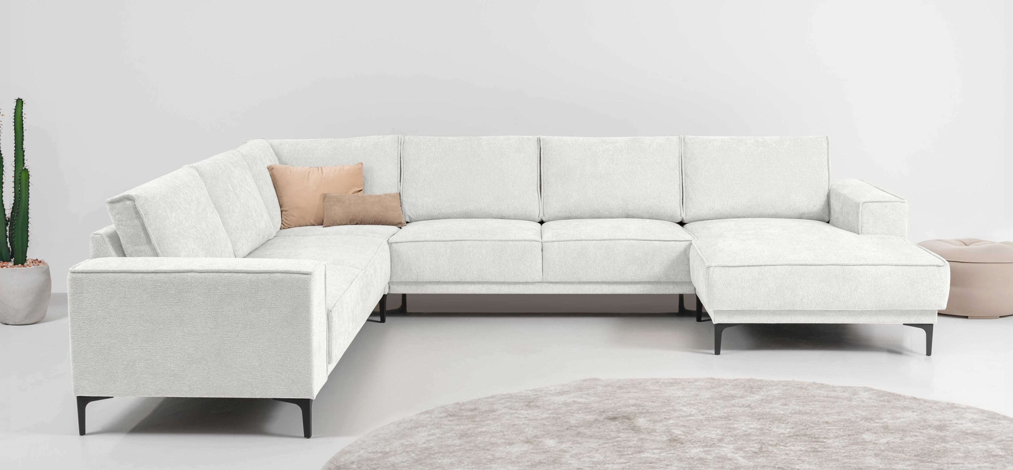 Places of Style Wohnlandschaft "XXL Sofa Oland, Struktur, Flachgewebe, Luxu günstig online kaufen