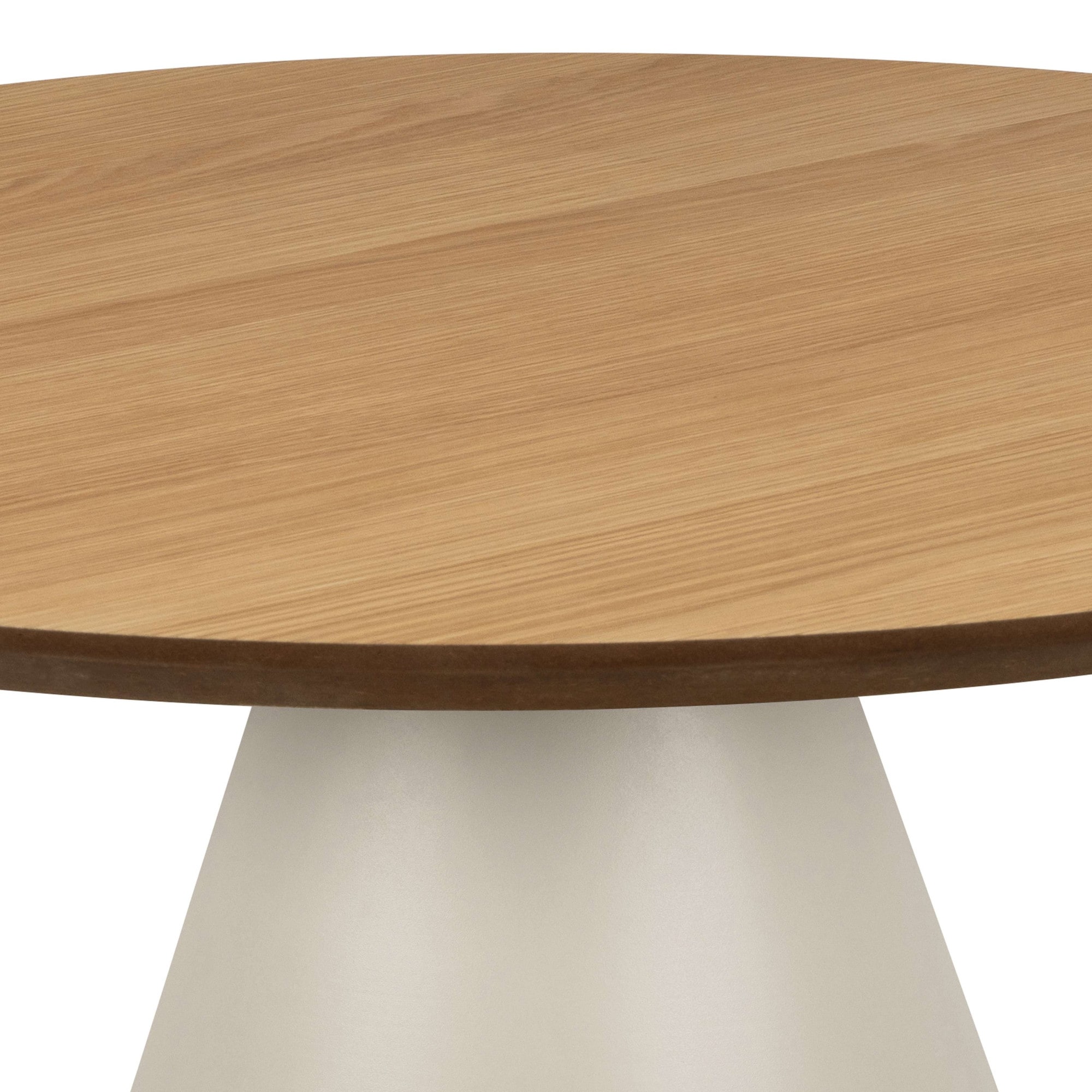 ACTONA GROUP Couchtisch »Soli«, Rund Couchtisch, Tischplatte matt Eiche, Säule Gestell grau, Ø65x43cm