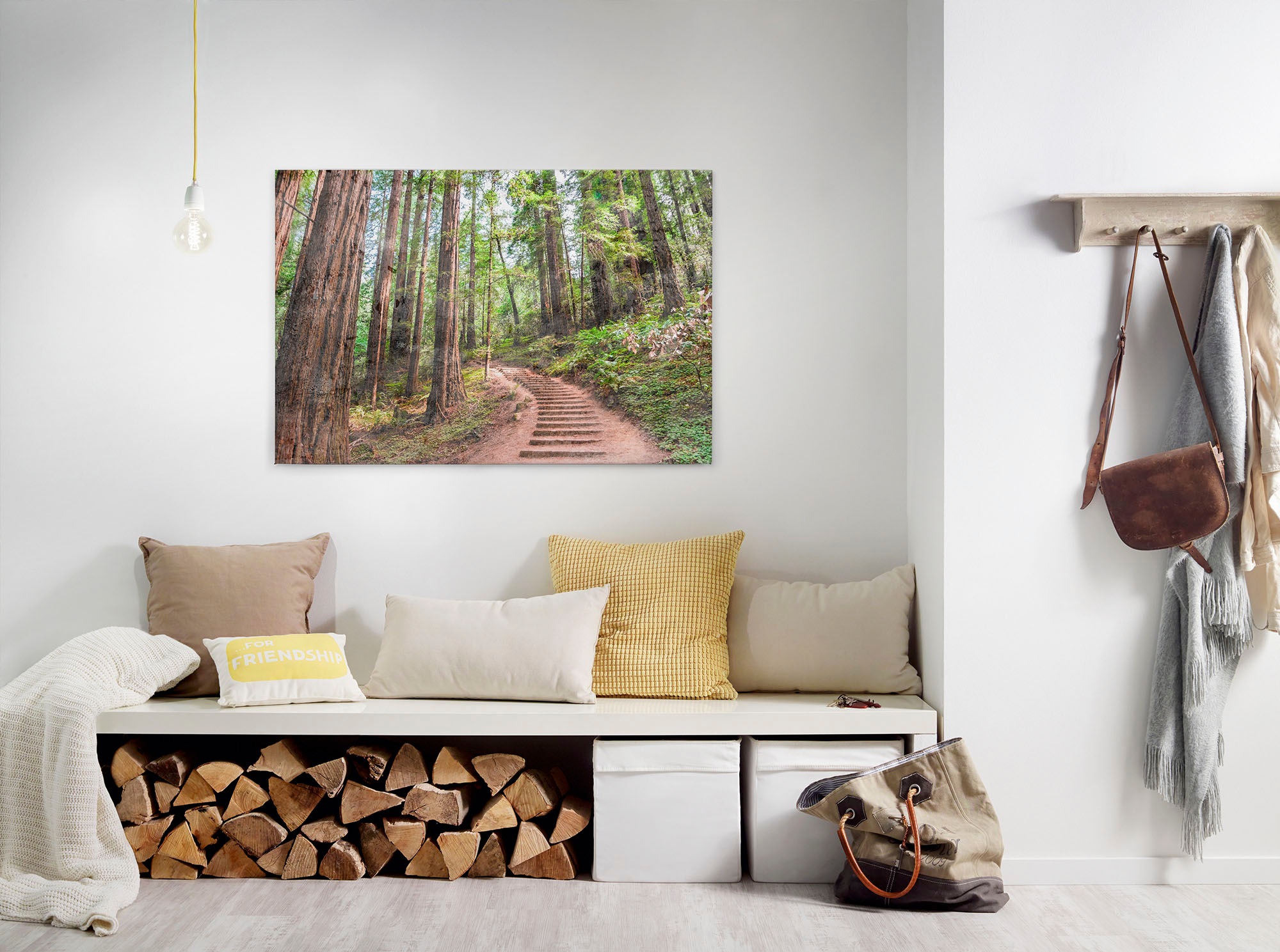 A.S. Création Leinwandbild "Forest Walk" Kunst Wald 1 Stk. tlg. Waldweg Wald Bild Keilrahmen Leinwand-Bild Wohnzimmer modern Wandbild