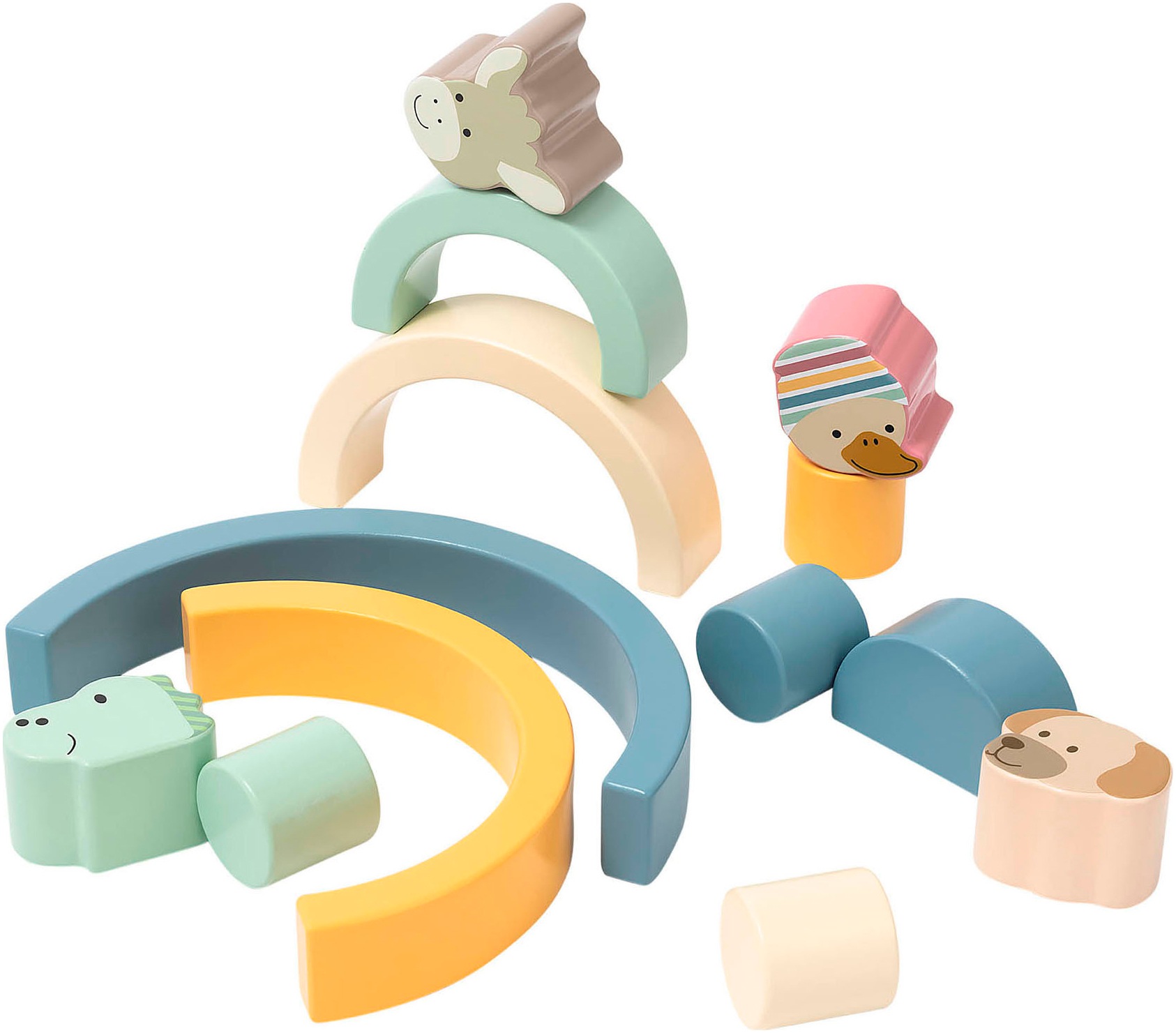 Sterntaler® Spielbausteine »Regenbogen Holzbausteine blau« FSC® - schützt Wald - weltweit