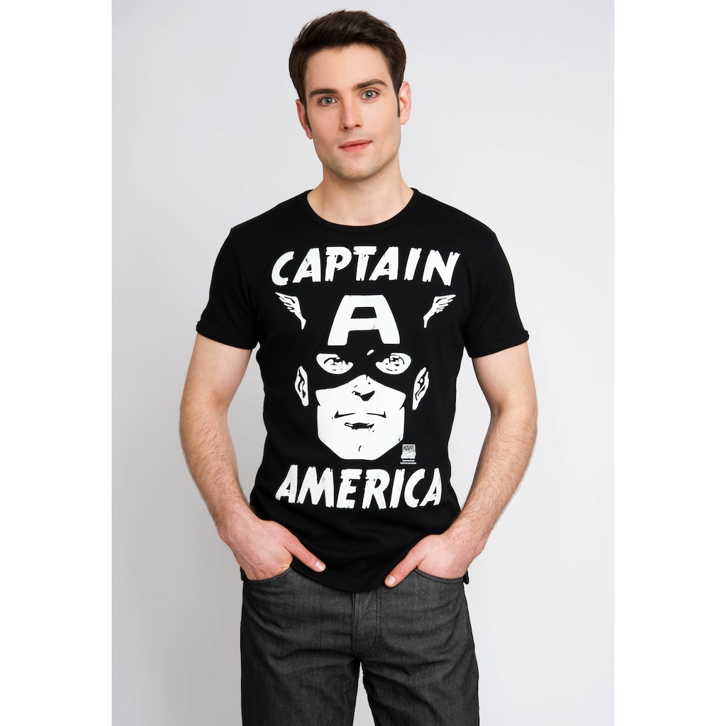 LOGOSHIRT T-Shirt »Captain America Portrait« mit Captain America-Print