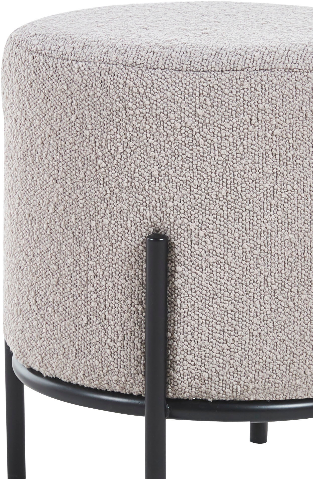 Thumbnail - SalesFever Polsterhocker "Komfortabler Polsterhocker" mit Design-Gestell aus schwarzem Metall