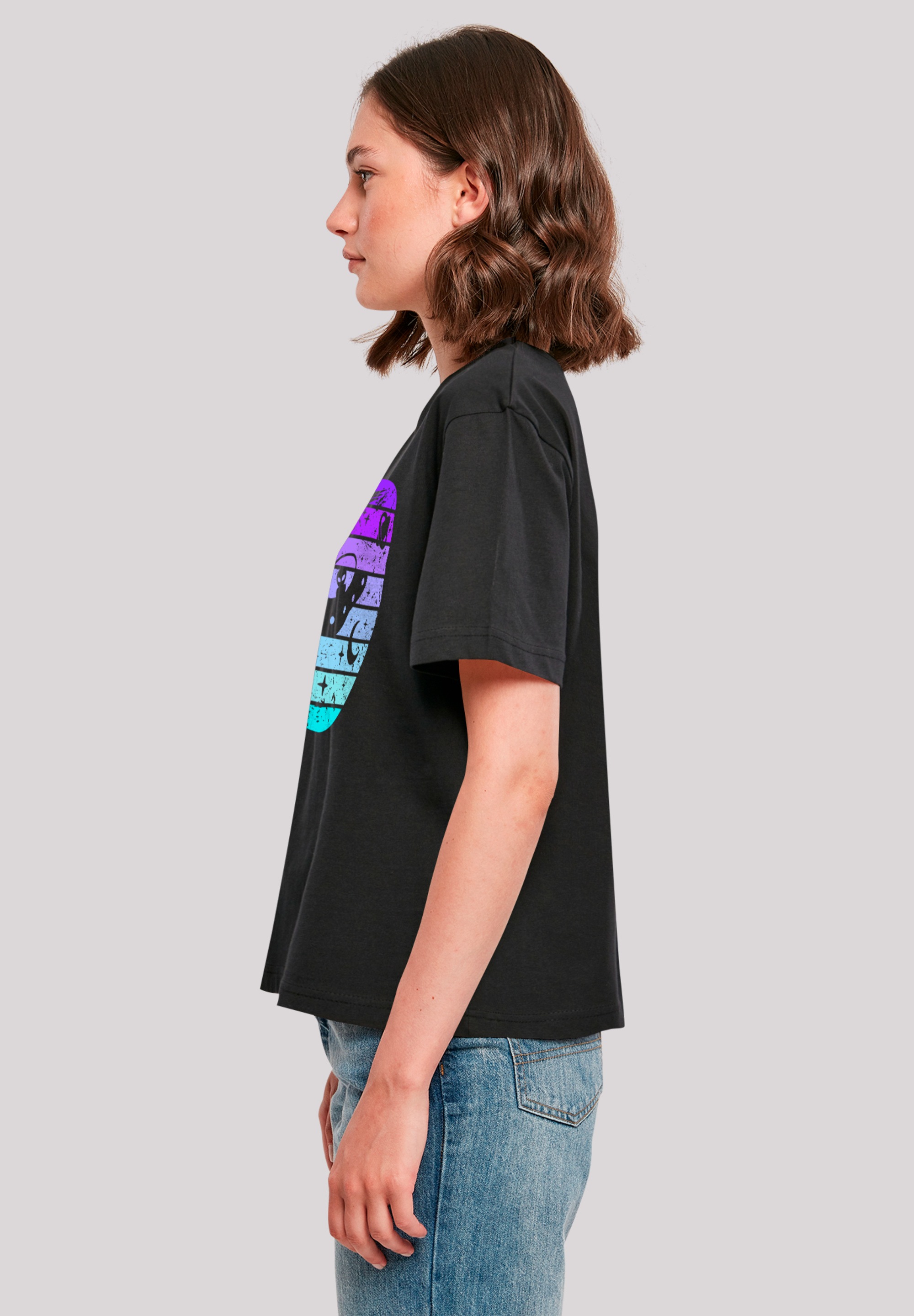 F4NT4STIC T-Shirt »Retro Alien Weltraum Sonnenuntergang«, Premium Qualität