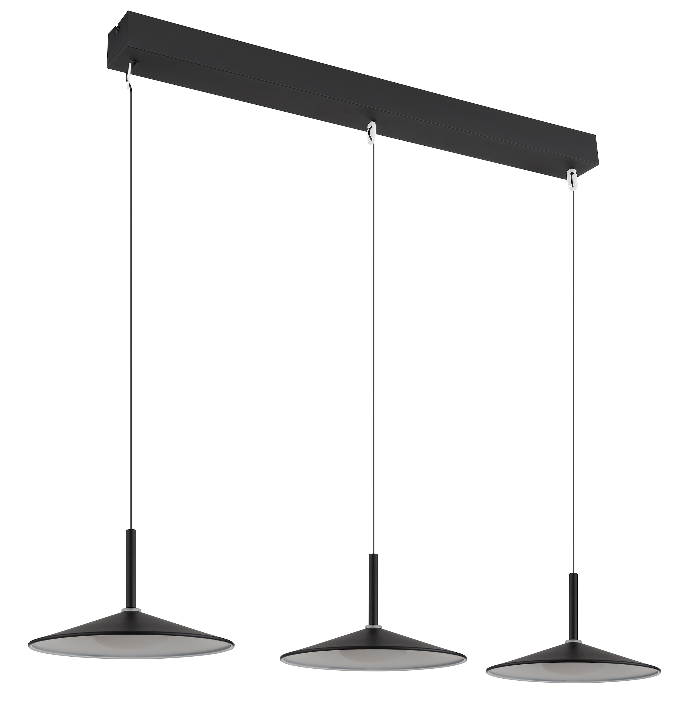 GLOBO LIGHTING Hängeleuchte »LAMPONE« LED-Modul 1 Stk. Warmweiß Hängelampe Metall schwarz Acryl opal Esszimmer Esstisch