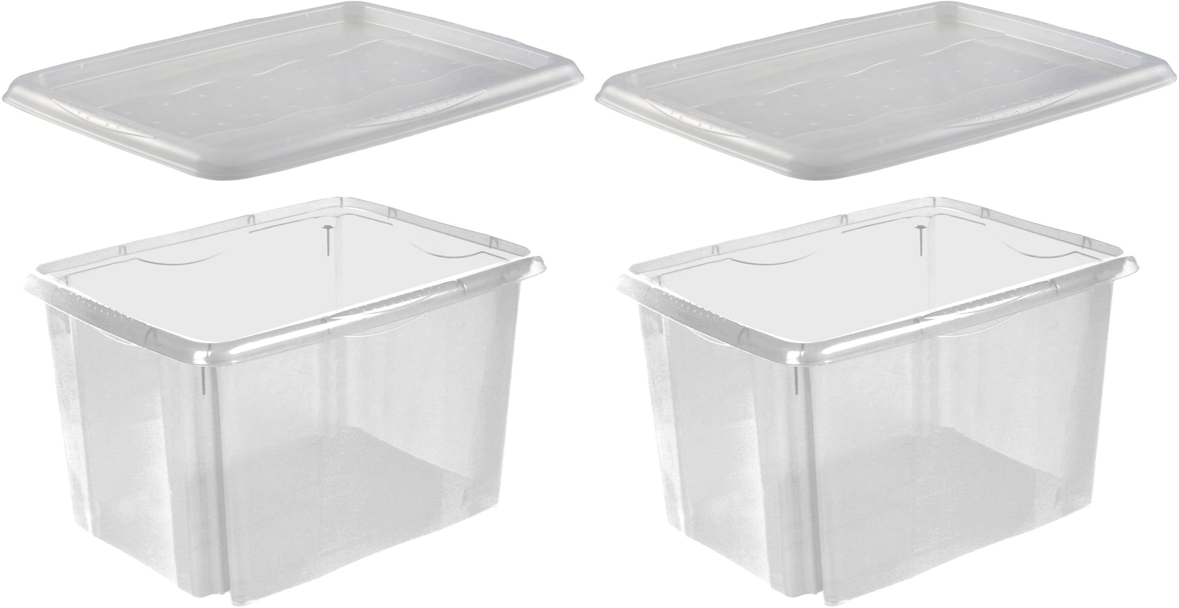 keeeper Stapelbox »emil«, (Set, 2 St.), 30 L, mit Deckel, hochwertiger Kunststoff