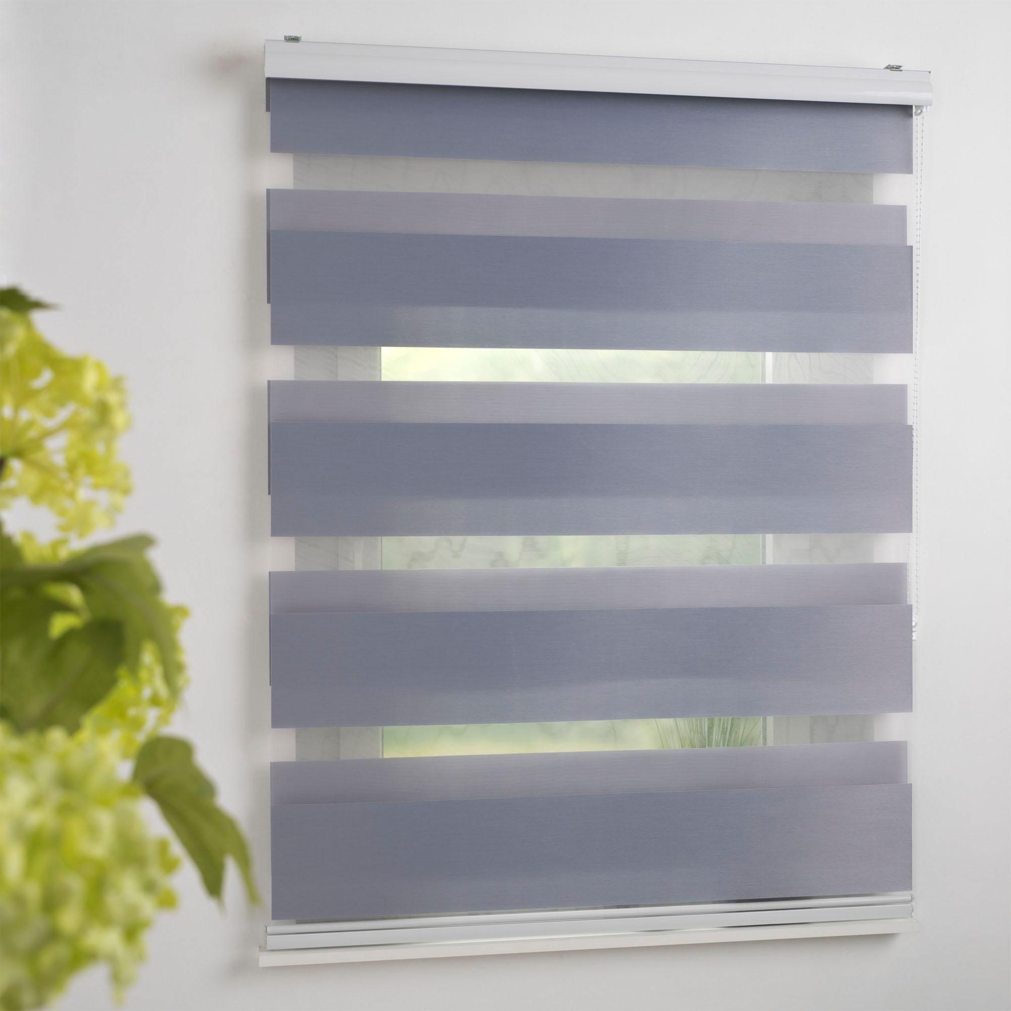 Liedeco Doppelrollo »DUO-Rollo mit 20 cm Streifen«, Lichtschutz, mit Bohren, im Fixmaß