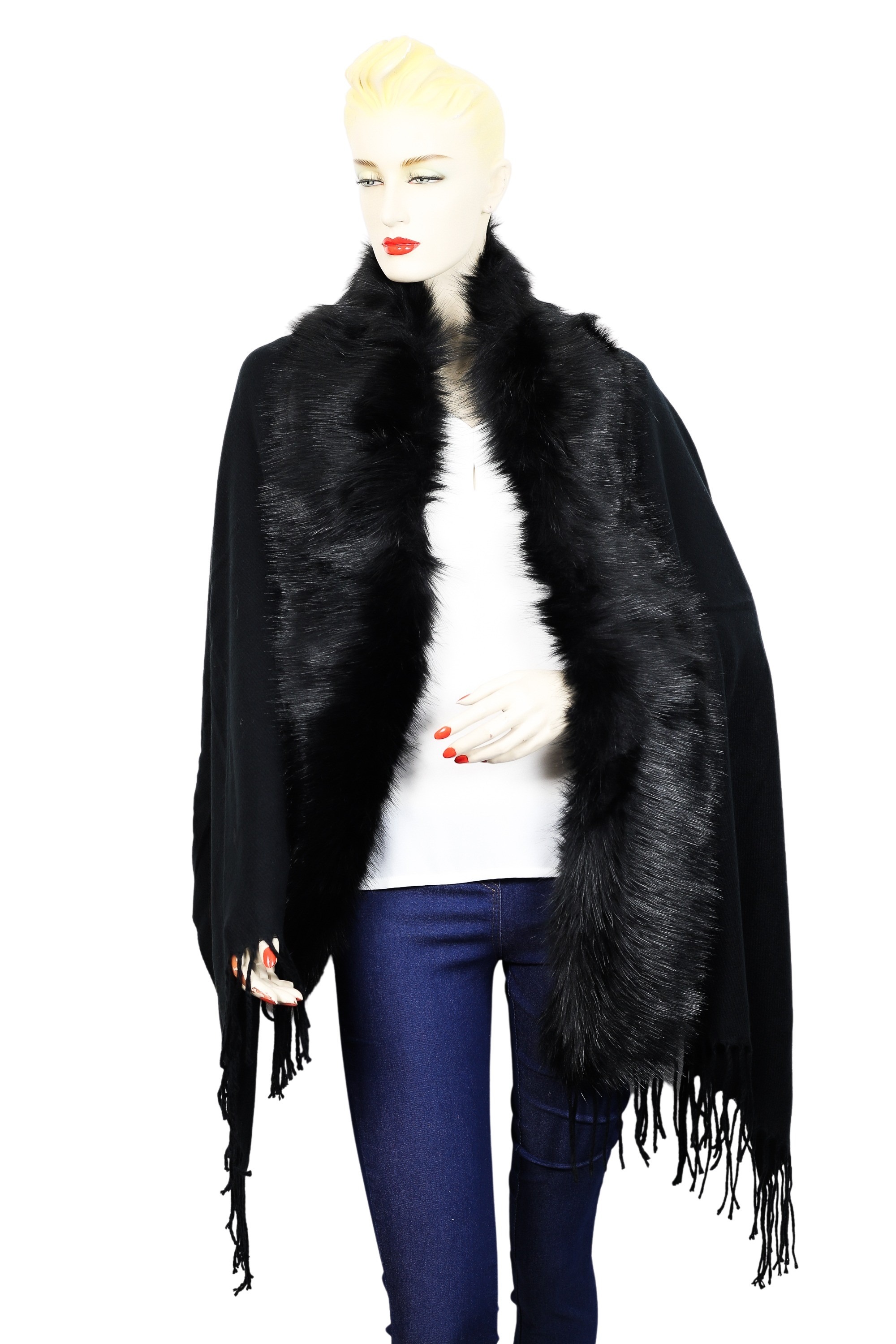 COLLEZIONE ALESSANDRO XXL-Schal »Elegant«, Poncho aus weichem Stoff