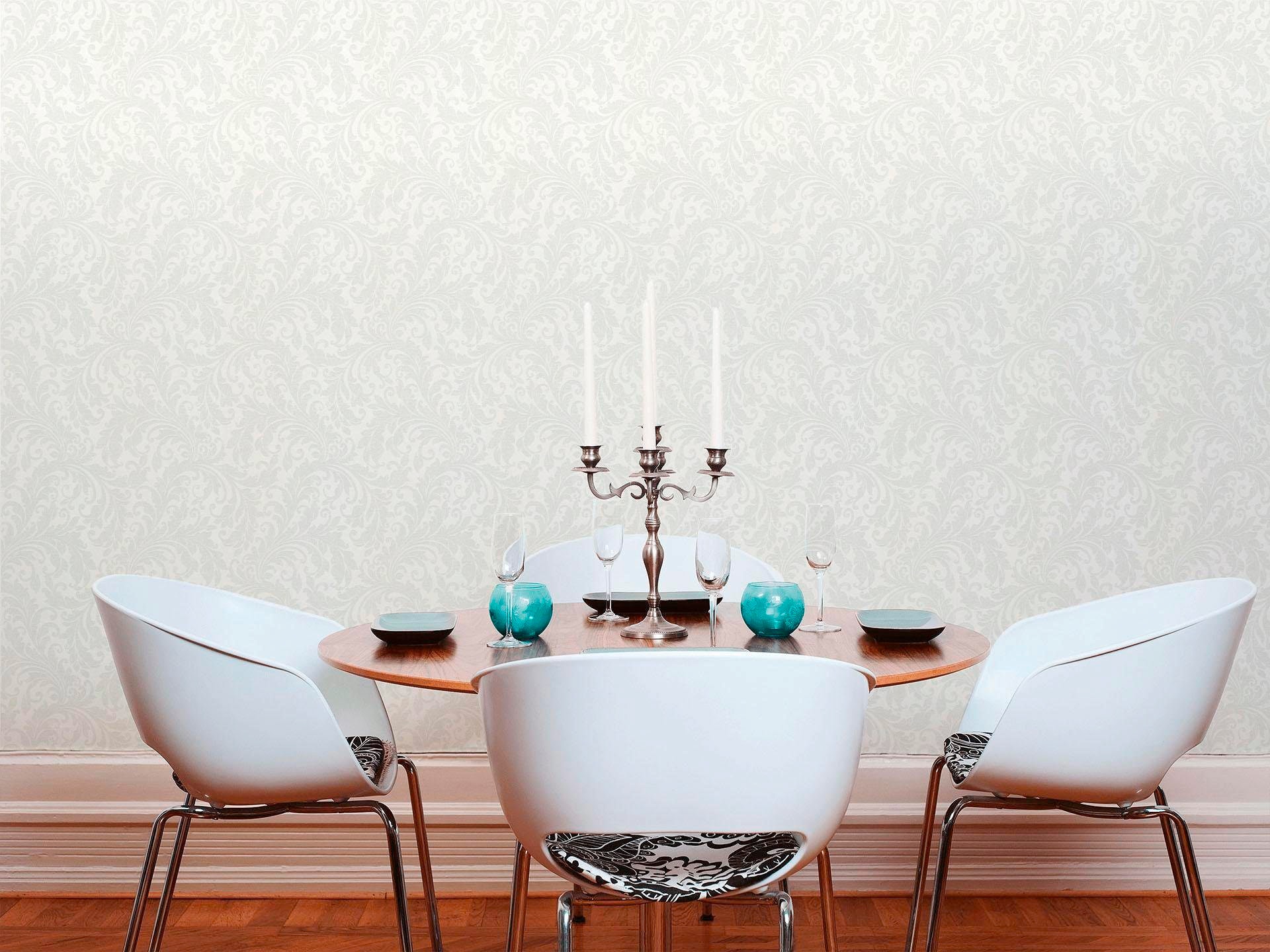 living walls Textiltapete »Di Seta«, Barock-ornamental-gemustert, Klassik Tapete Barock Tapeten Wohnzimmer Schlafzimmer Küche Flur Optik