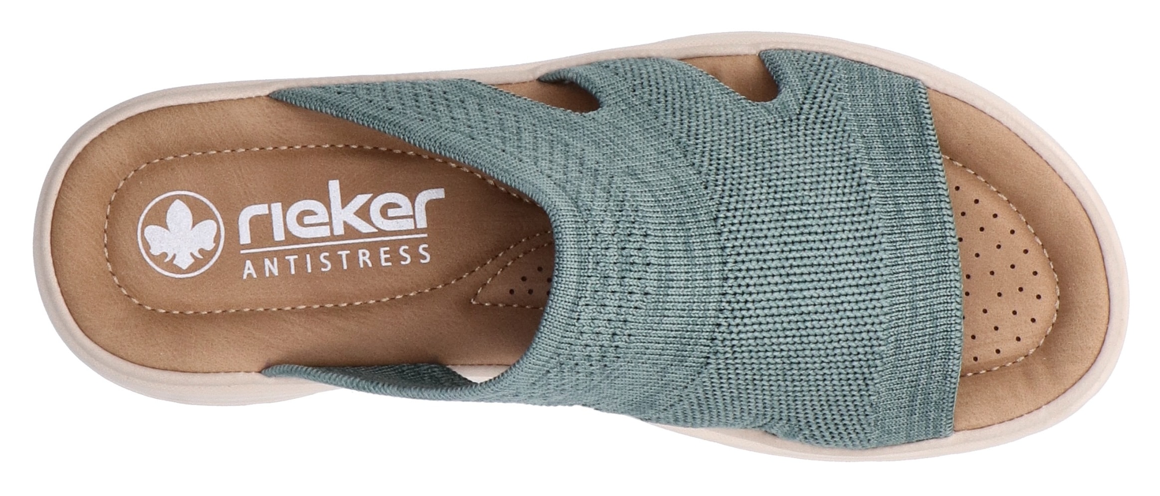 Rieker Pantolette, Sommerschuh, Hausschuh, Schlappen, Strandschuh mit Fußbett
