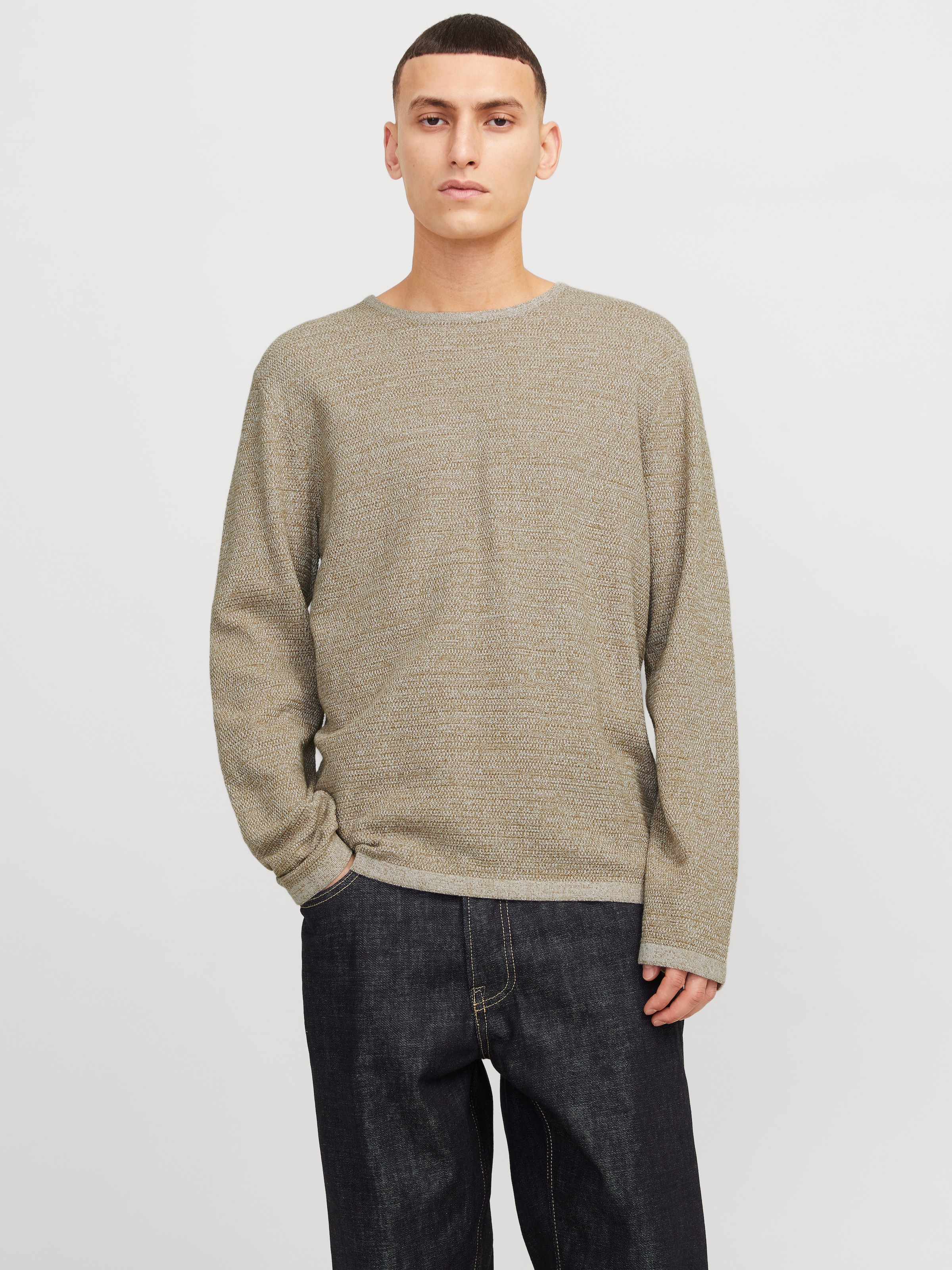 Jack & Jones Rundhalspullover "JJEGEORGE KNIT CREW NECK NOOS", mit Strick O günstig online kaufen