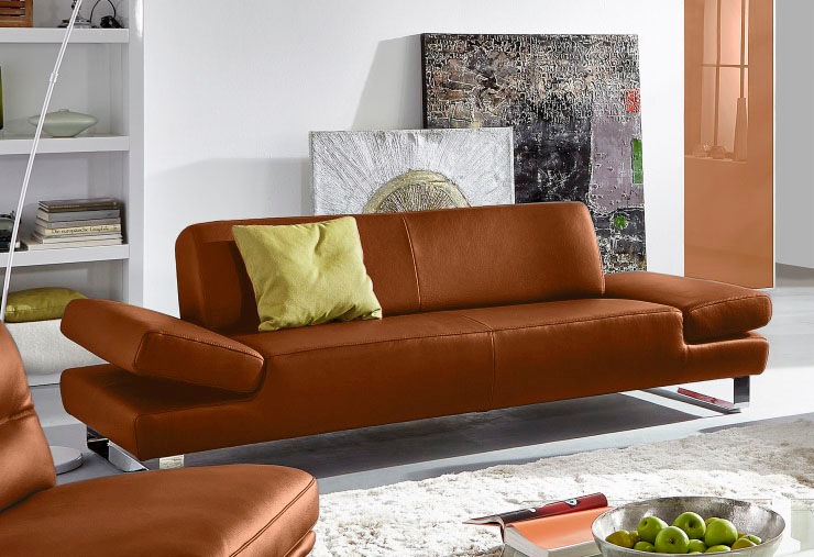 W.SCHILLIG 2-Sitzer "taboo Designsofa mit hohem Sitzkomfort, Breite 202cm, Sitztiefe 69cm" mit Übertiefe, inklusive Armlehnenverstellung