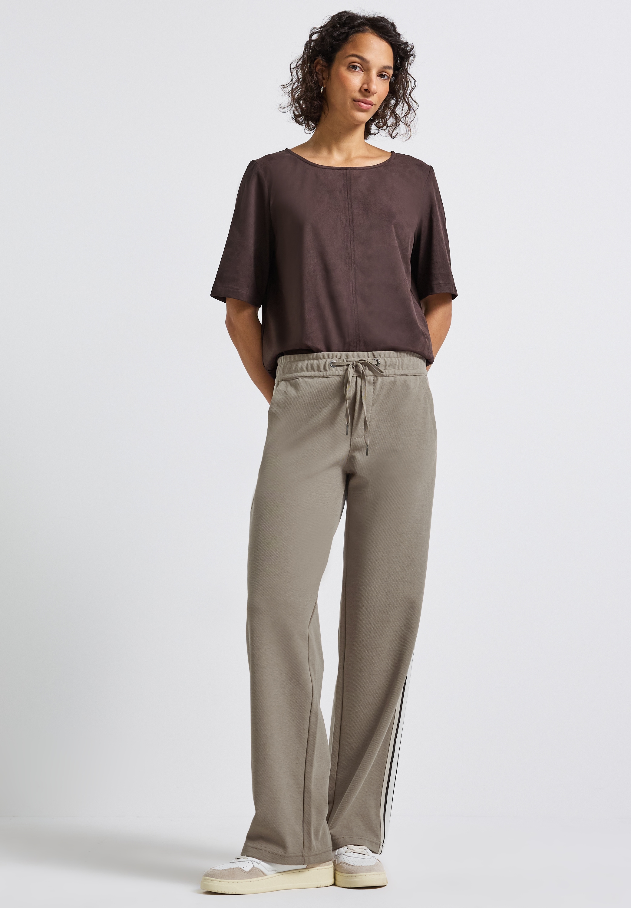 STREET ONE Stoffhose, softer Materialmix