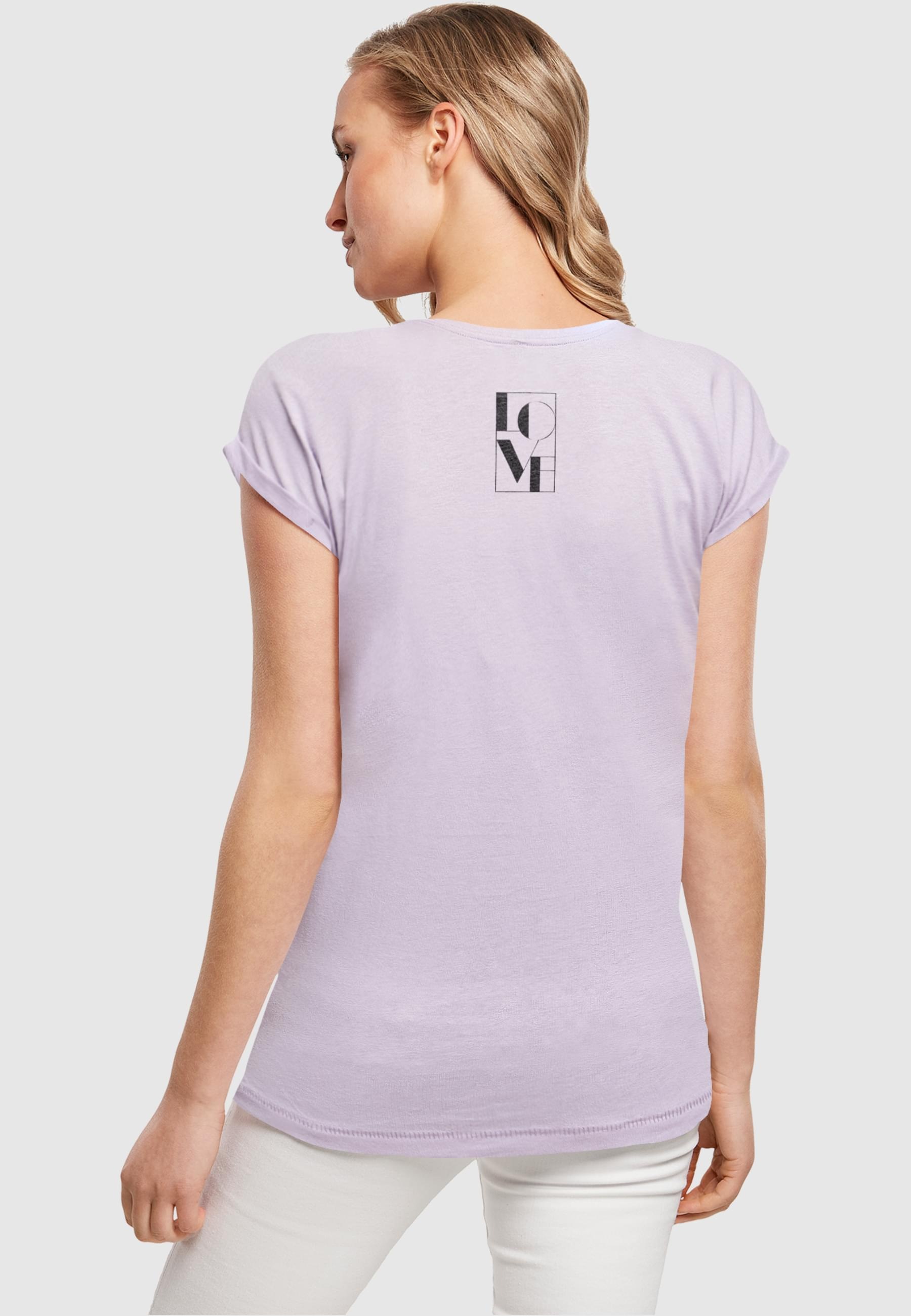 Merchcode T-Shirt »Merchcode Damen Ladies Love Extended Shoulder Tee«, (1 tlg.)