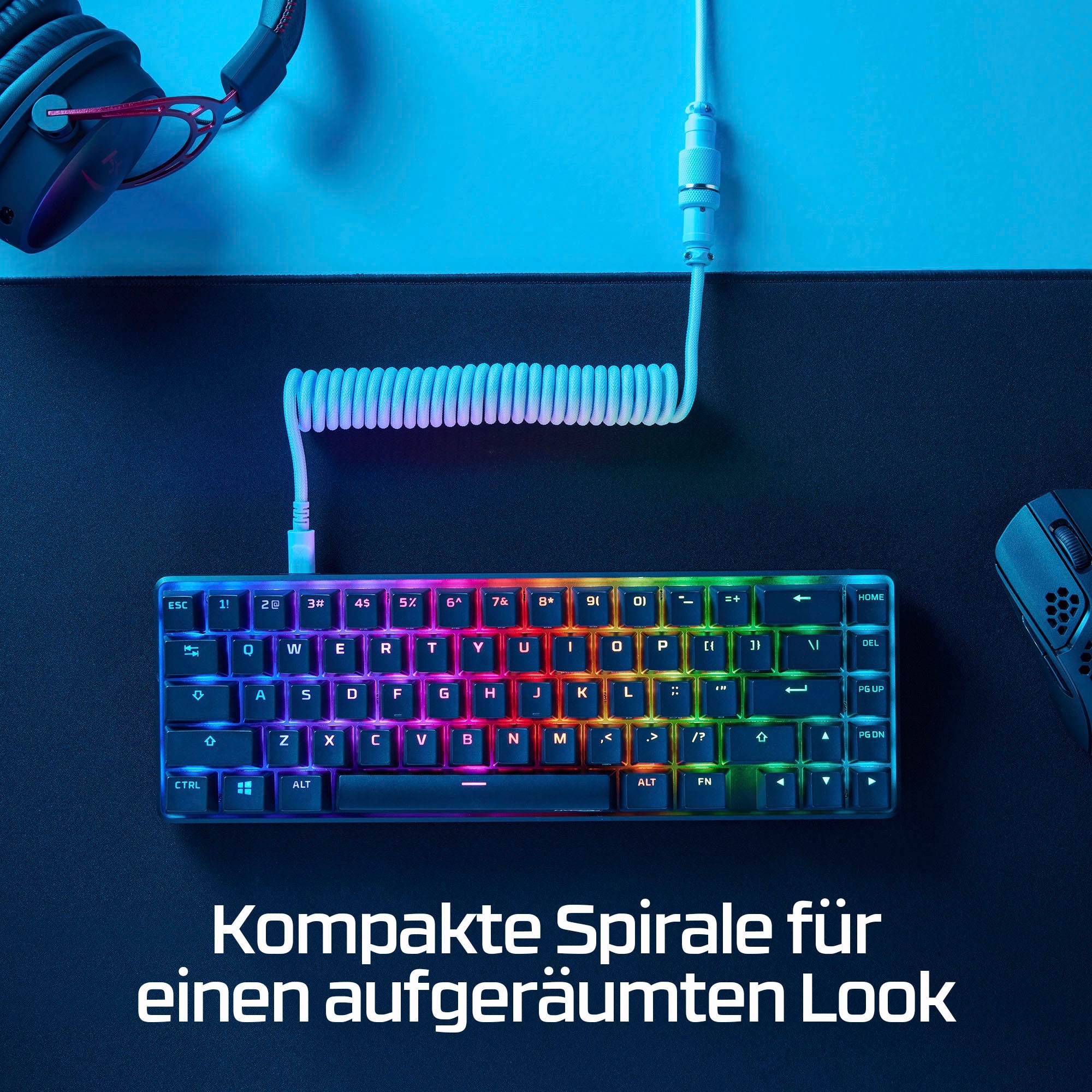 HyperX Spiral-Verbindungskabel »USBC Coiled Cable«, USB Typ A-USB-C, 120 cm