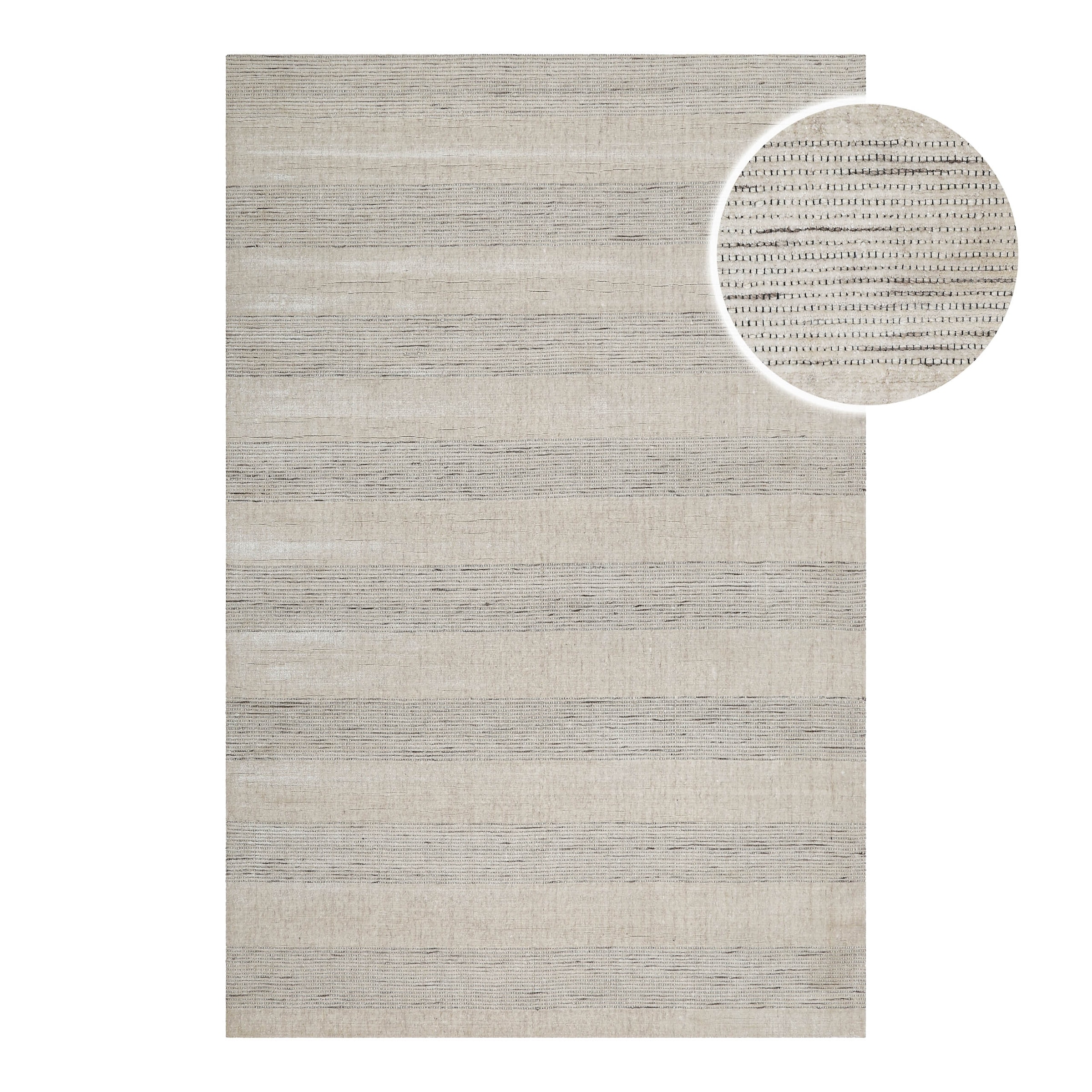 Teppich WECON HOME "Seattle", perl weiß, B:140cm H:11mm L:200cm, Lyocell, Teppiche, Teppich, Kurzflorteppich, handgewebt, TENCEL & Schurwolle, Streifen, Wohnzimmer