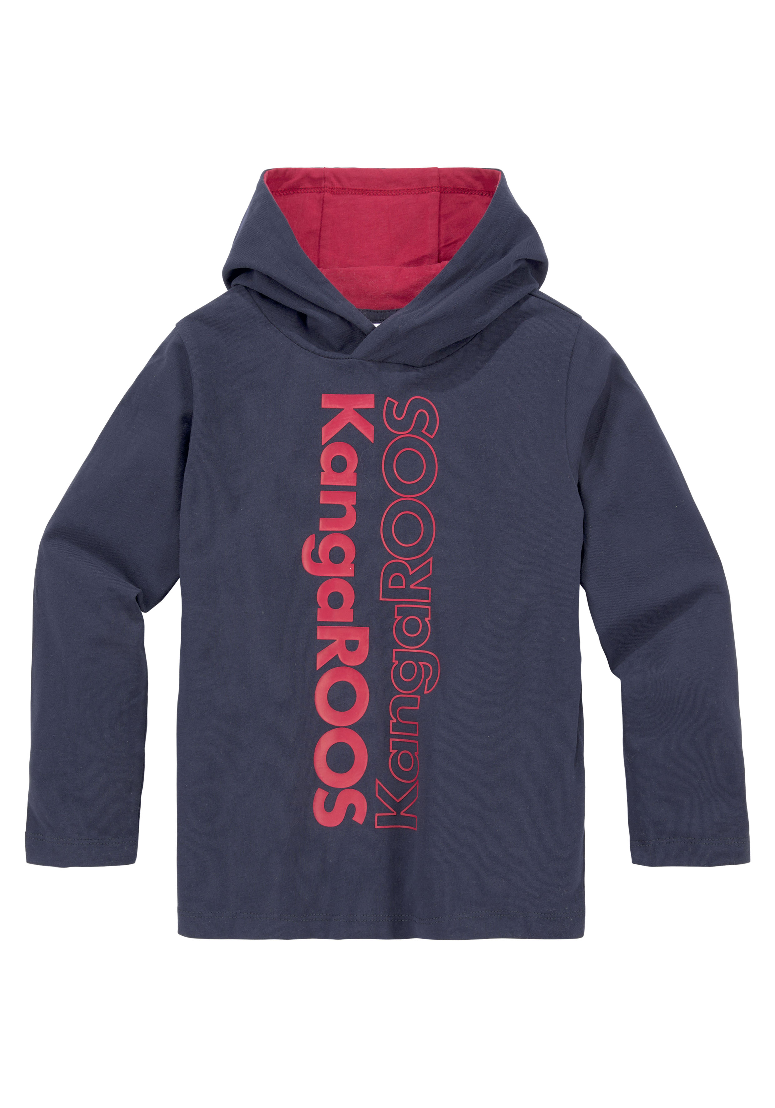 Thumbnail - KangaROOS Kapuzenshirt "Kleine Jungen" Langarm, Basic-Passform, bedruckt, aus 100% Baumwolle