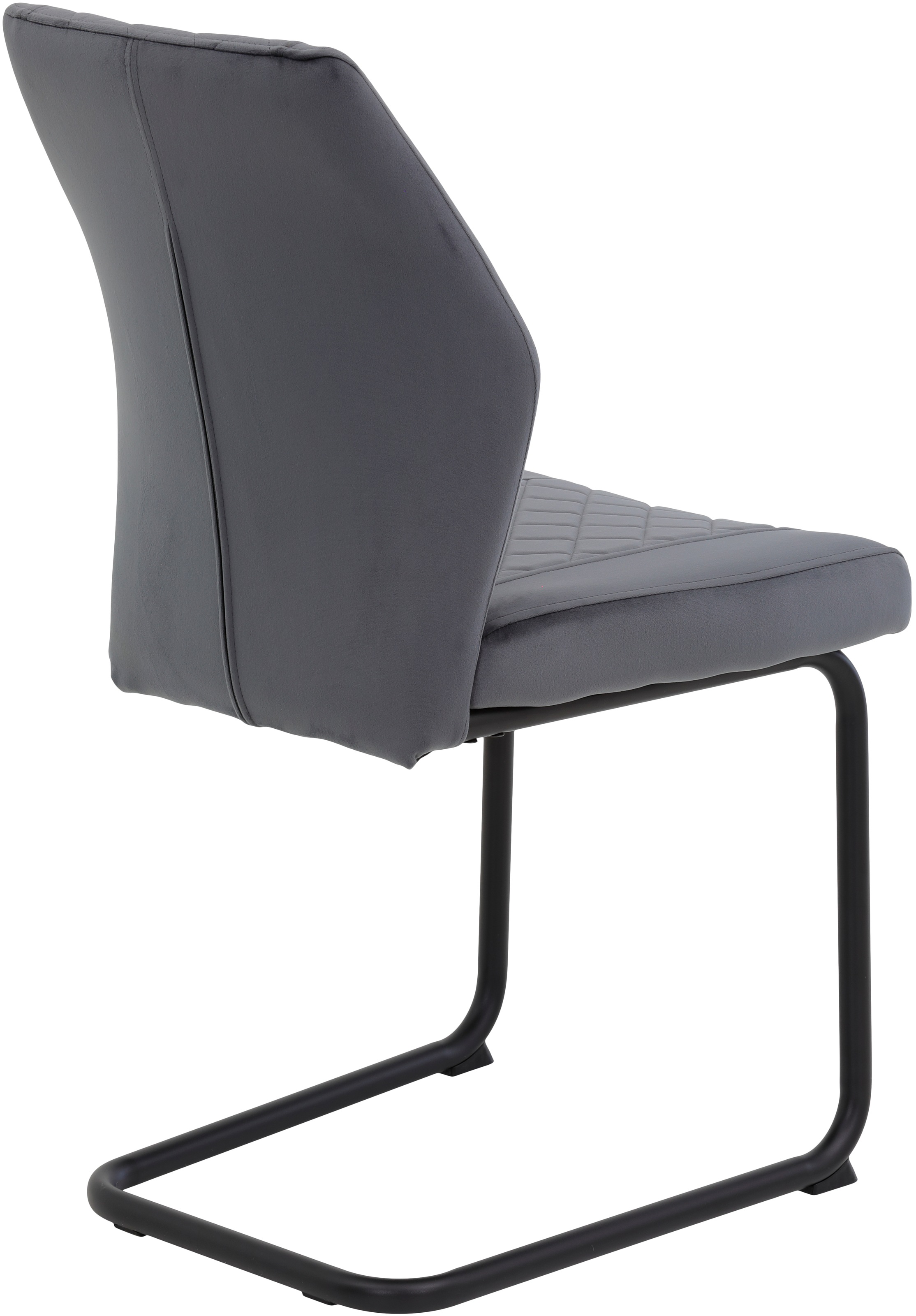 HELA Freischwinger »Freischwinger DALLAS 140kg belastbar, mit Rautensteppung«, (Set), 4 St., Samtvelours VELVET, Esszimmerstuhl, Rücken und Sitz ergonomisch gepolstert