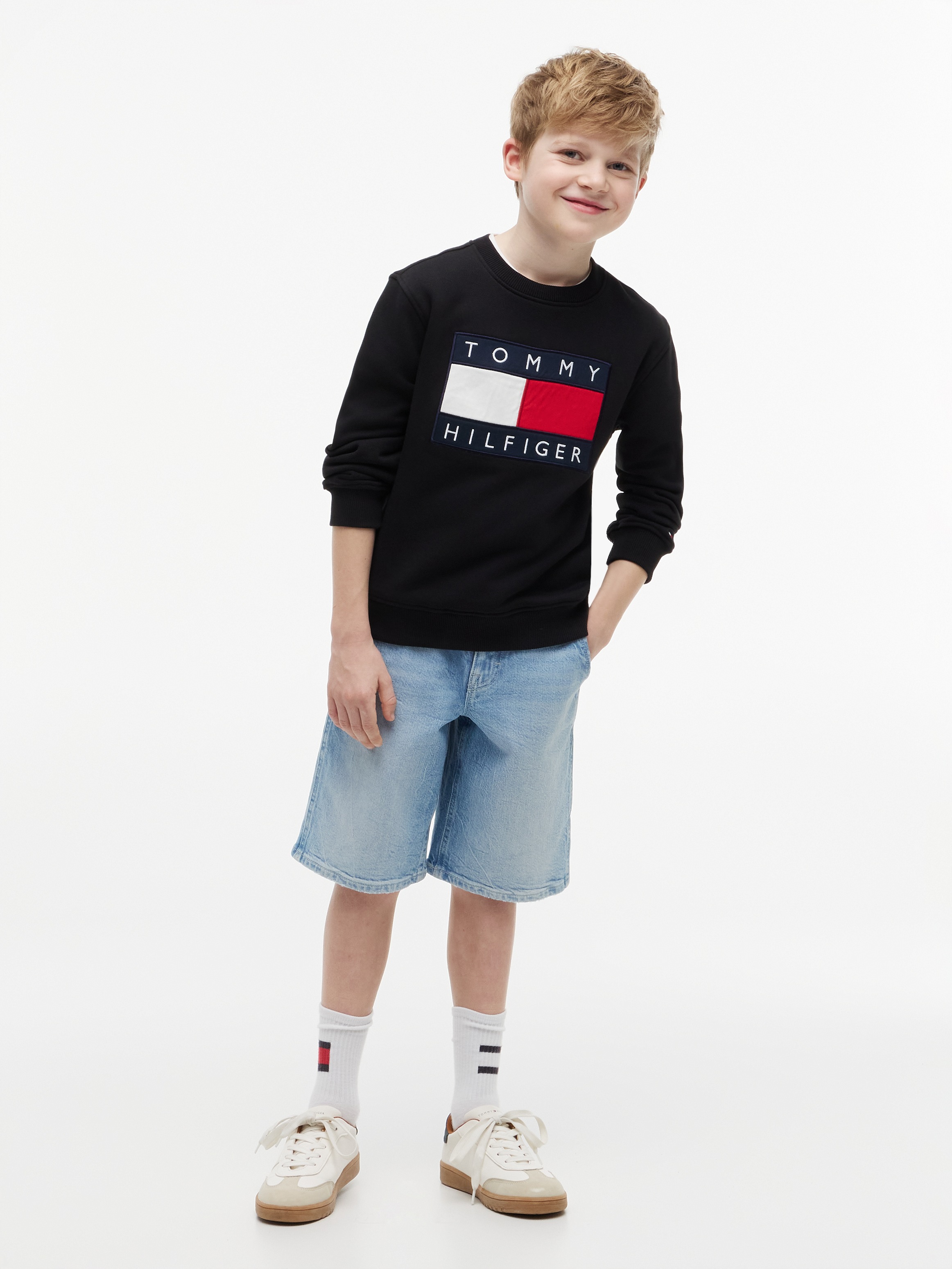 Tommy Hilfiger Sweatshirt , Regular Fit, Kinder bis 16 Jahre, Logo-Applikation

