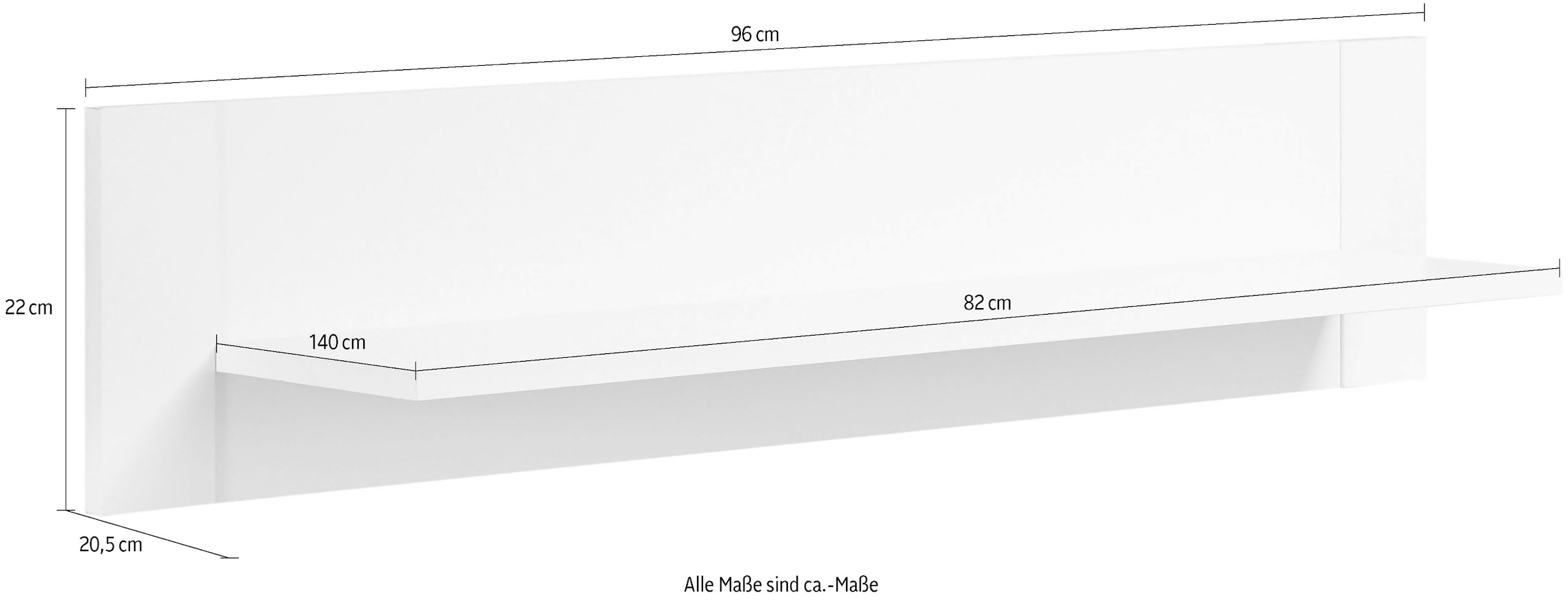 Begabino Wandboard »Paula«, weiß, Schweberegal bis 5 kg belastbar