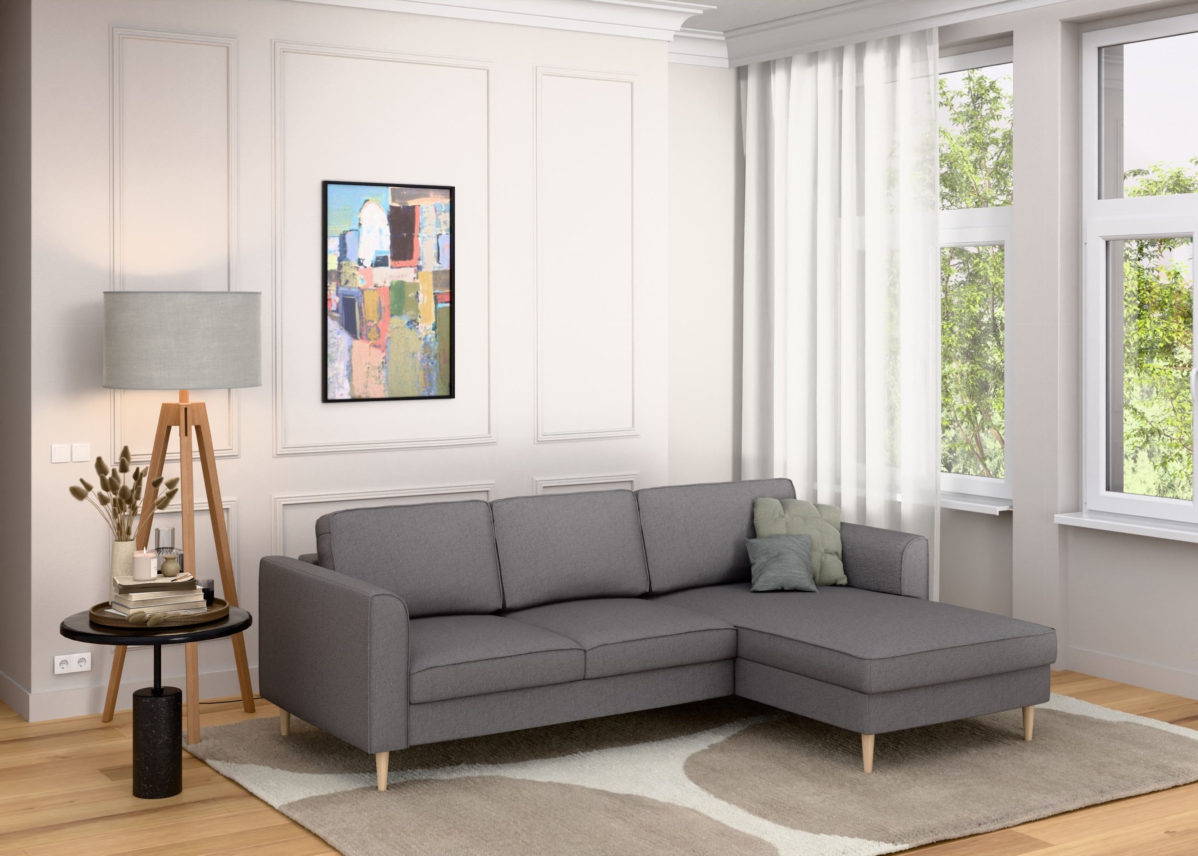 Home affaire Ecksofa "Booster, whlw. mit Schlaffunktion & Bettkasten, Fuß B günstig online kaufen