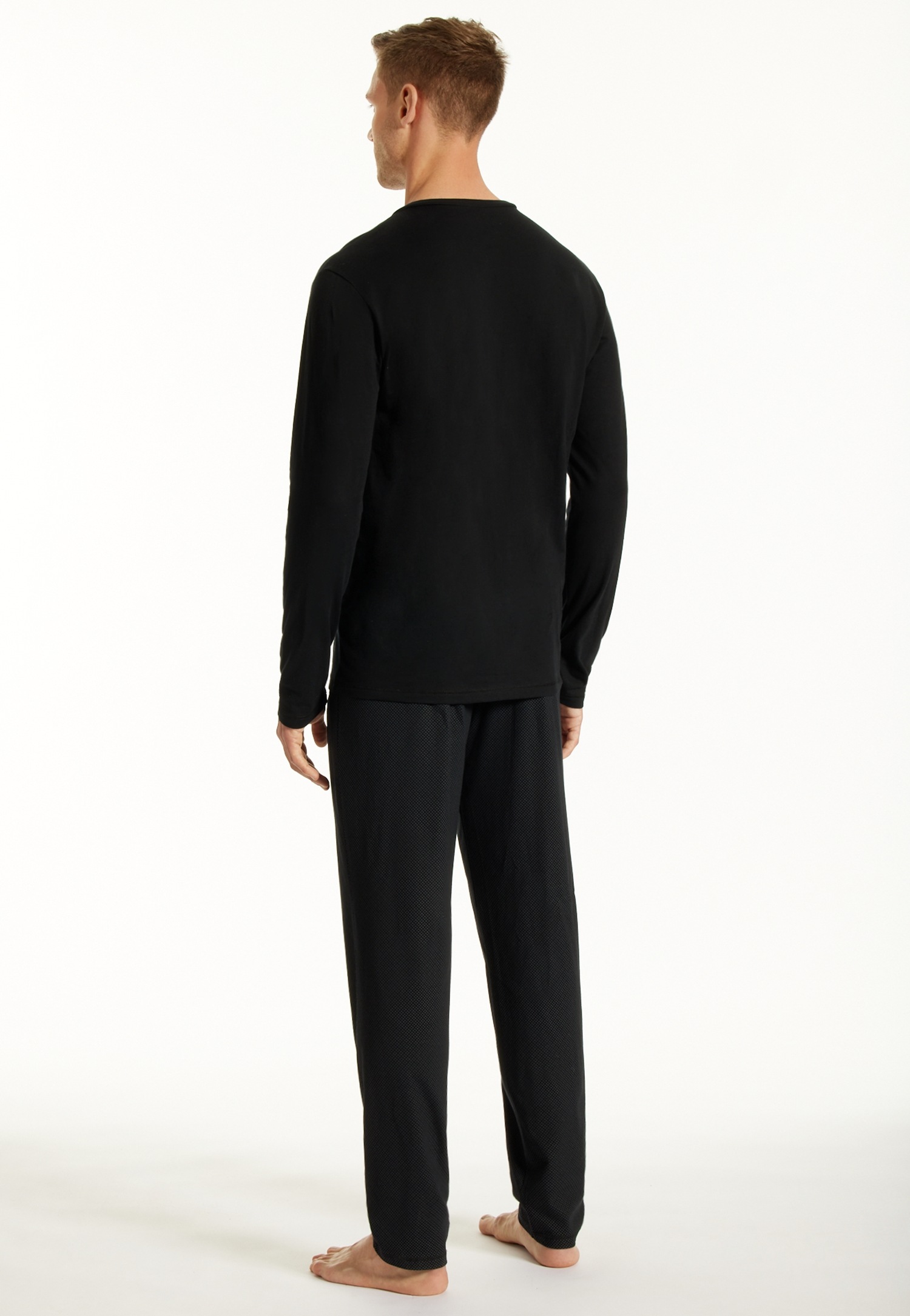 Thumbnail - uncover by SCHIESSER Schlafanzug "Uncover Nightwear" 2 tlg. Single Jersey-Qualität, Langarm, V-Ausschnitt, weich