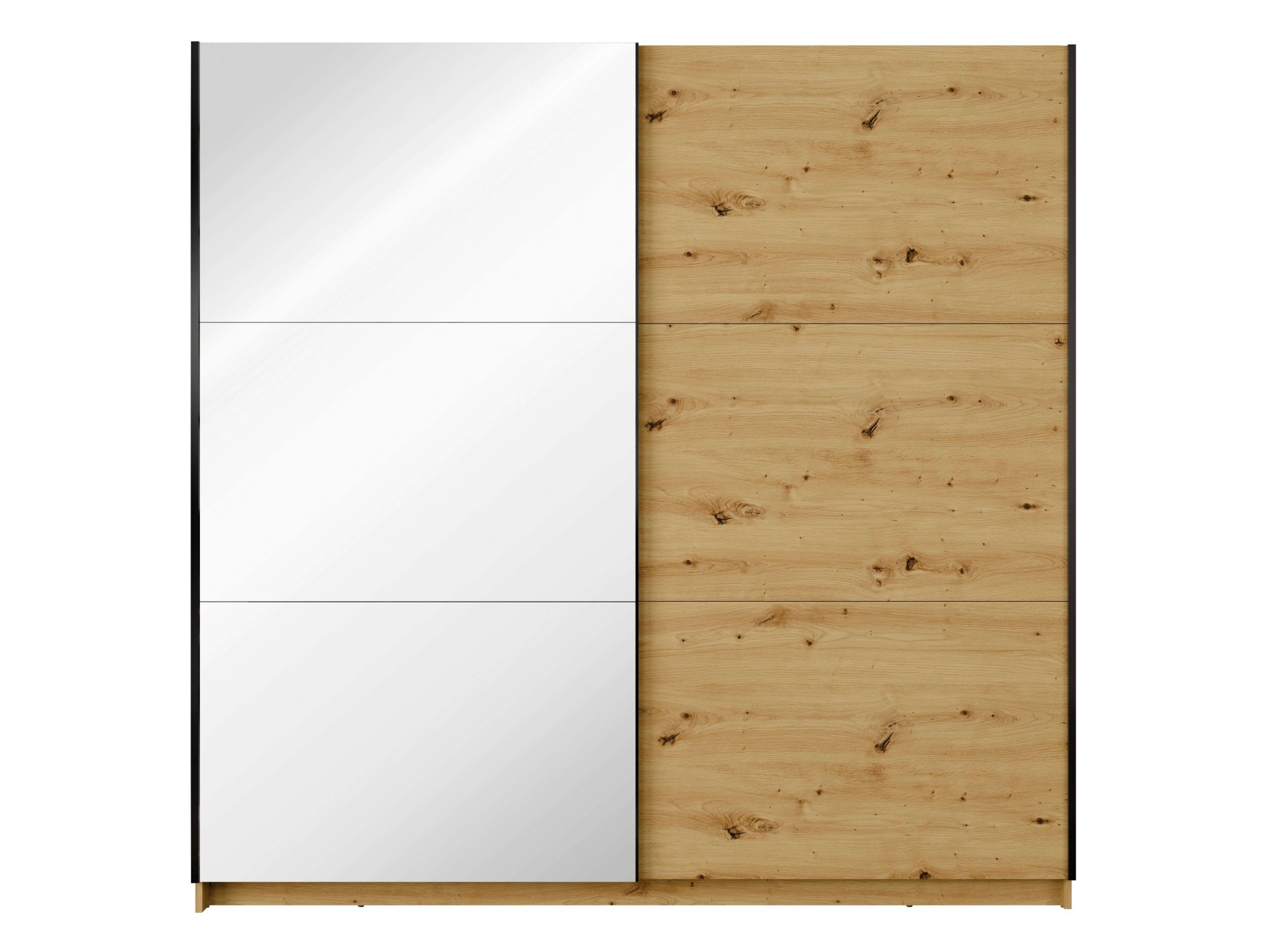 Thumbnail - Home affaire Kleiderschrank "Kleiderschrank Fresno mit 5 Einlegeböden, Spiegel und Kleiderstange", Garderobe mit 2 Schwe...