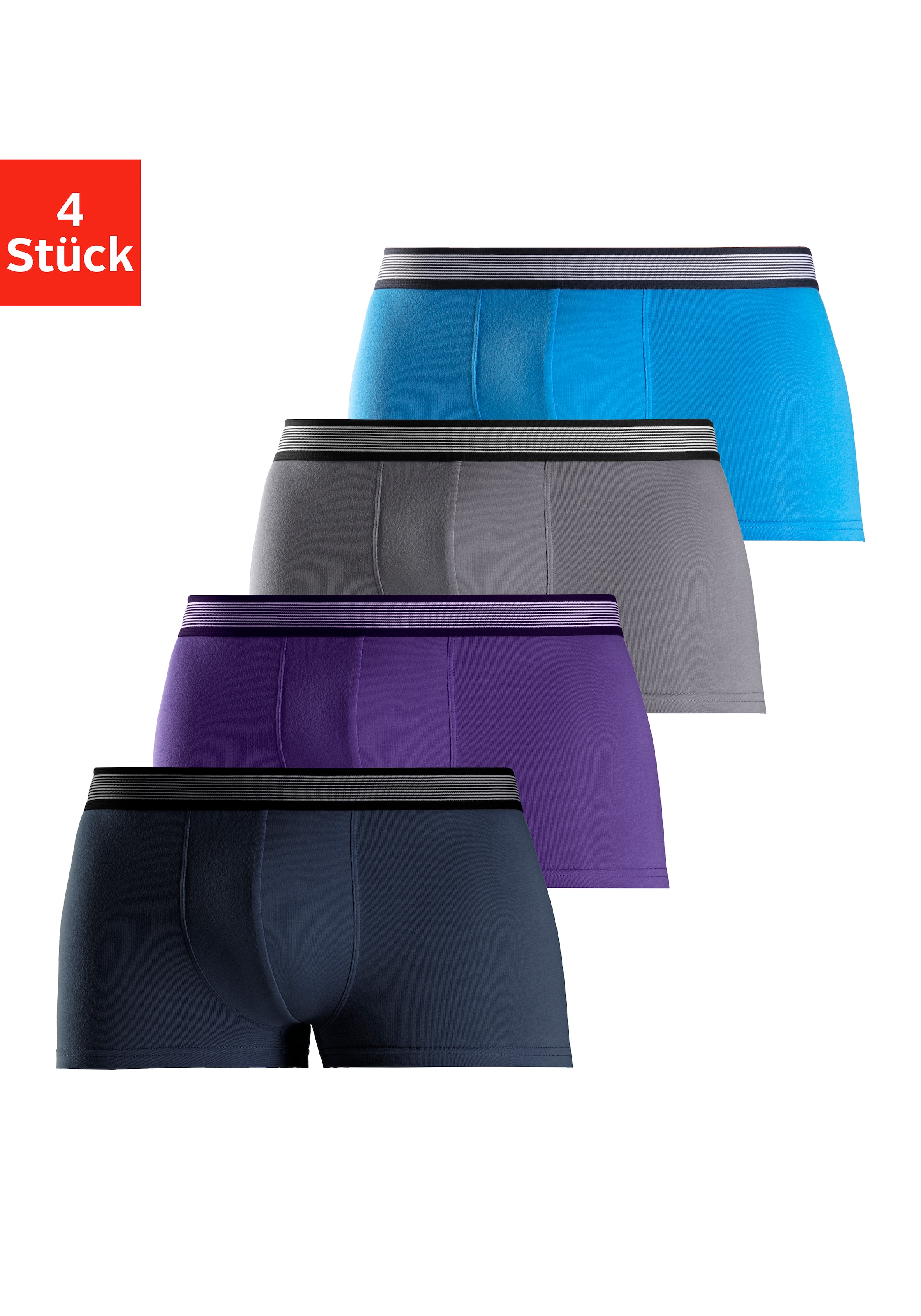 H.I.S Hipster, 4 Stk. knapp sitzende Boxershorts aus Baumwollmischung günstig online kaufen