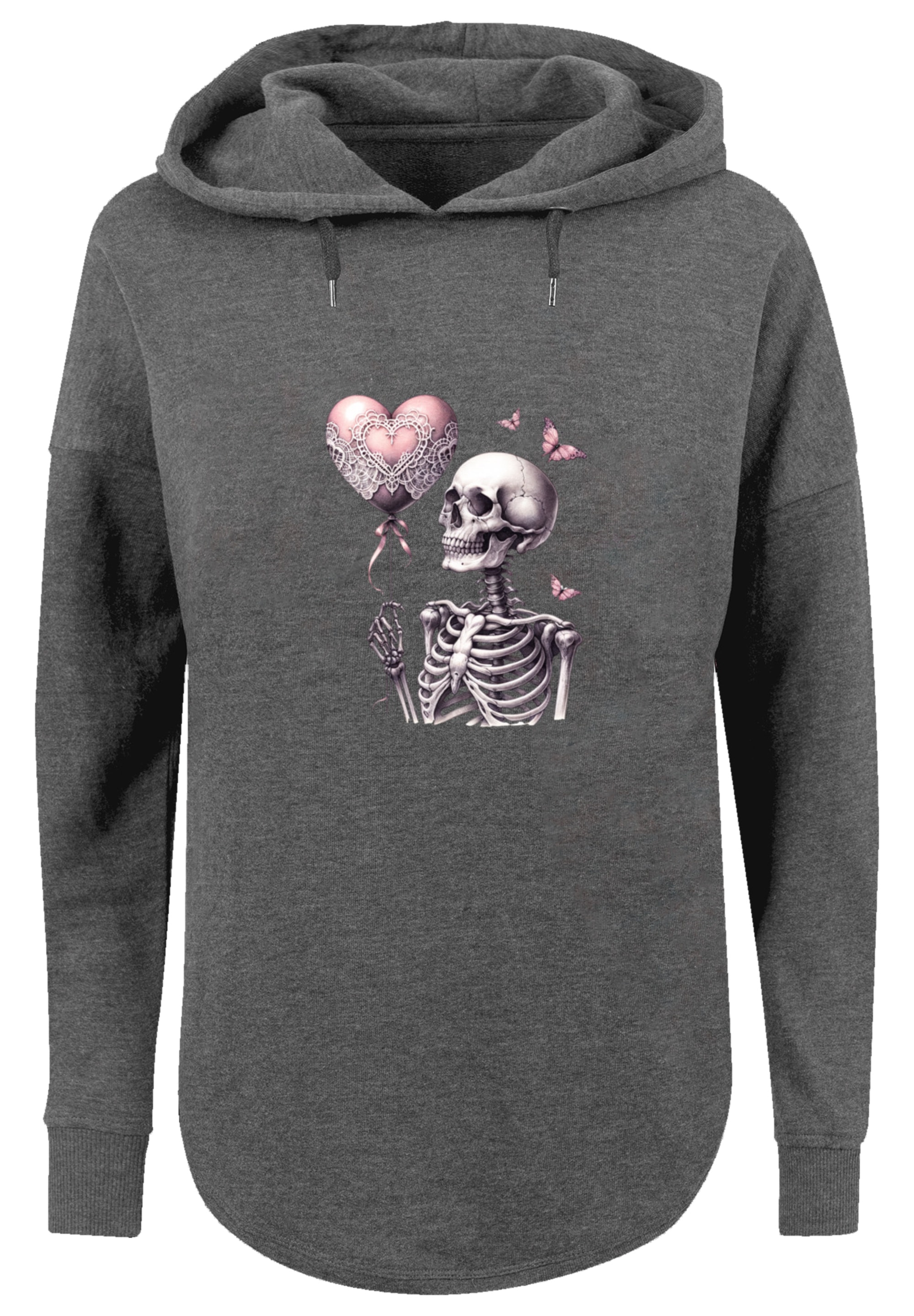 F4NT4STIC Kapuzenpullover »Skelett hält Herzballon«, Premium Qualität