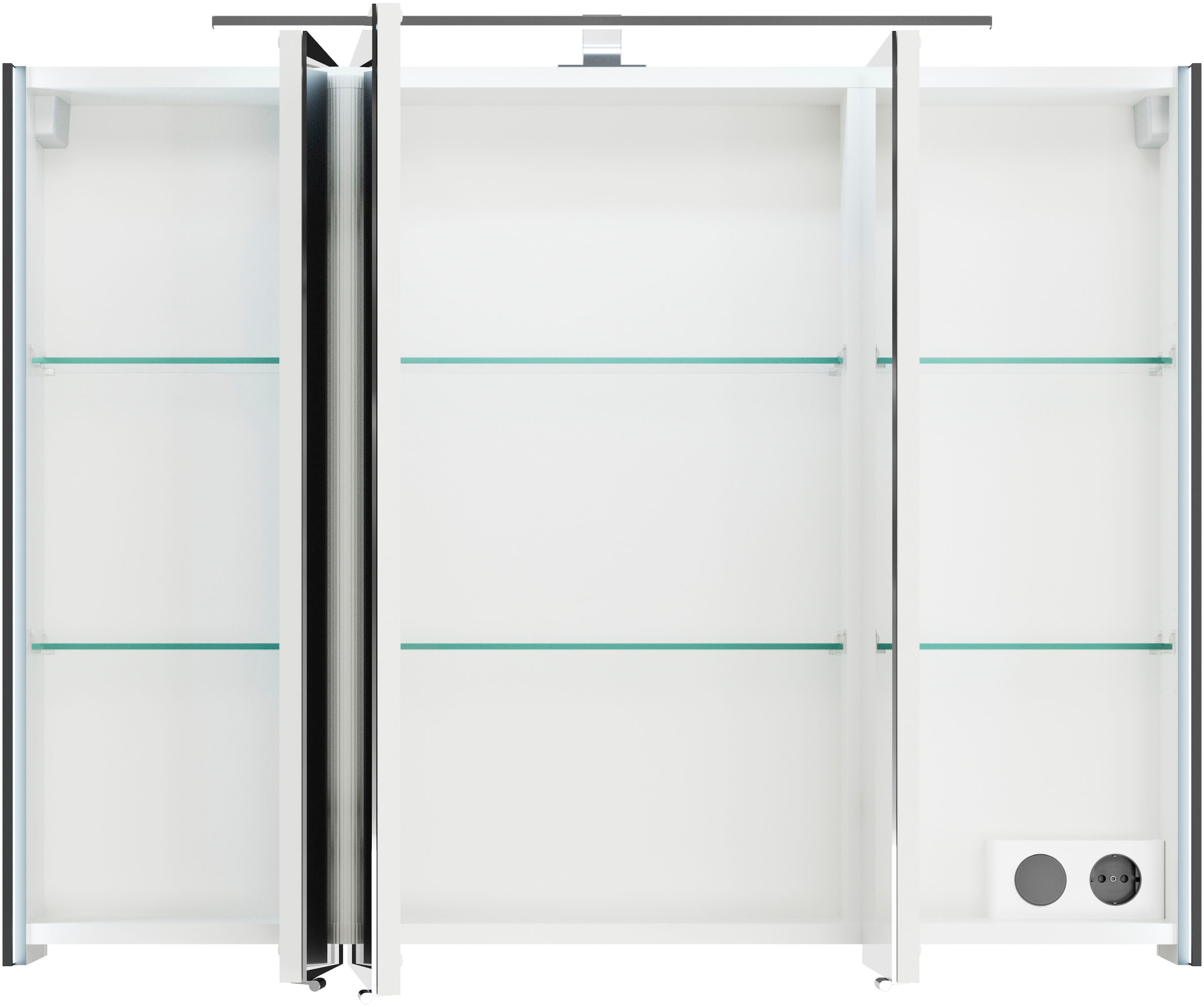 Saphir Spiegelschrank »Serie 7045 Badezimmer-Spiegelschrank inkl. LED-Beleuchtung, 3 Türen«, Badschrank 93,2 cm breit, inkl. LEDplus Schalter und Türdämpfer