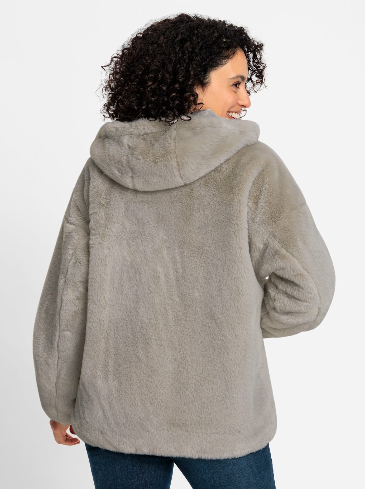 Inspirationen Fellimitatjacke, mit Kapuze günstig online kaufen