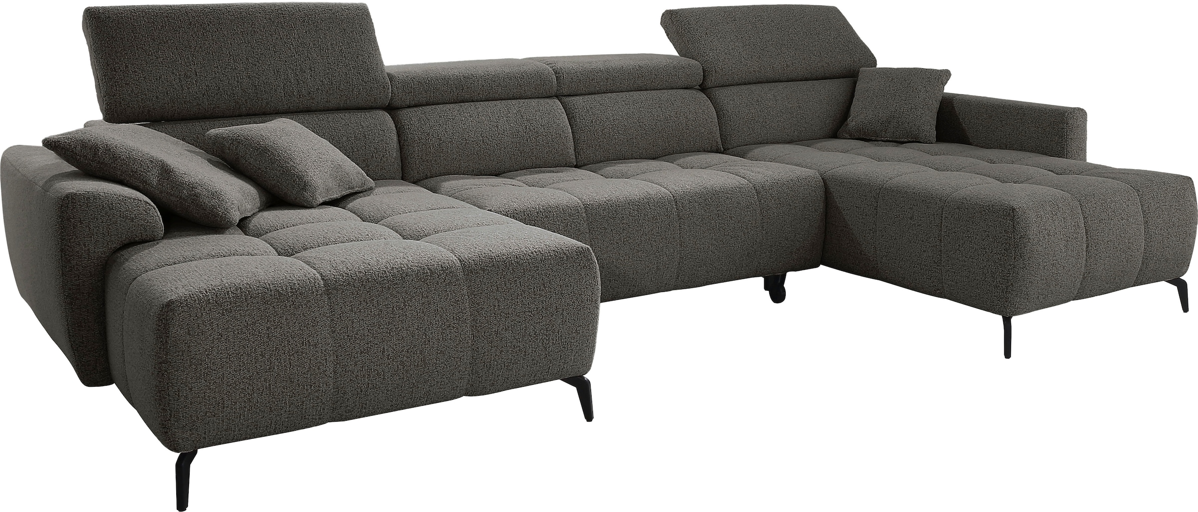 Jockenhöfer Gruppe Wohnlandschaft »Ultima, U-Form, B: 363cm, mit 60 cm elektrischer Sitztiefenverstellung« 140kg Belastbarkeit je Sitz, verstellbaren Kopfstützen, USB-Ports
