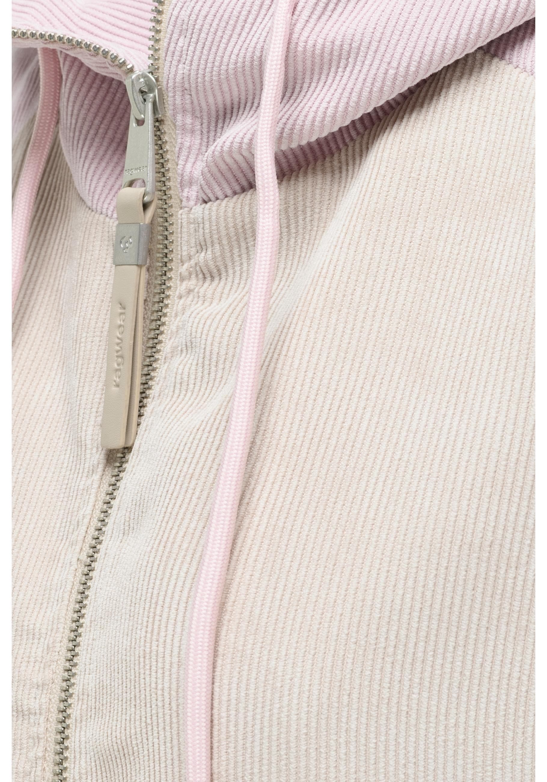 Ragwear Cordjacke »Queny Cordy« mit Kapuze Jacke in Feinkord-Optik mit verstellbarer Kapuze