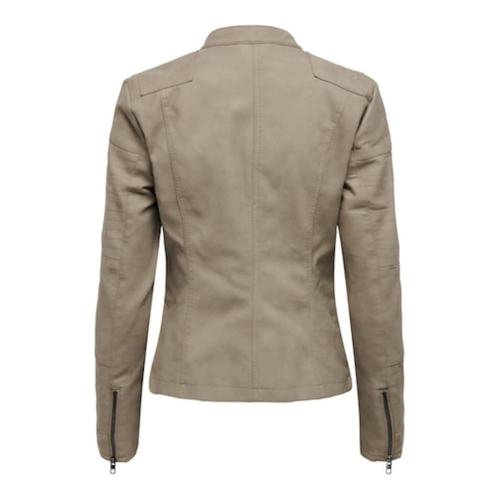 ONLY Lederimitatjacke »ONLAVA FAUX LEATHER BIKER OTW NOOS«, mit Biker-Details