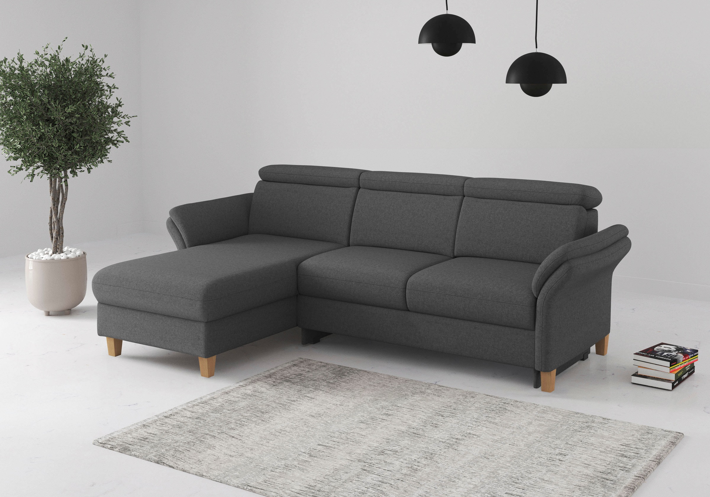 OTTO home Ecksofa "Glendale, L-Form" inkl. Kopfteilverstellung, wahlweise mit Vorziehsitz und Bettkasten